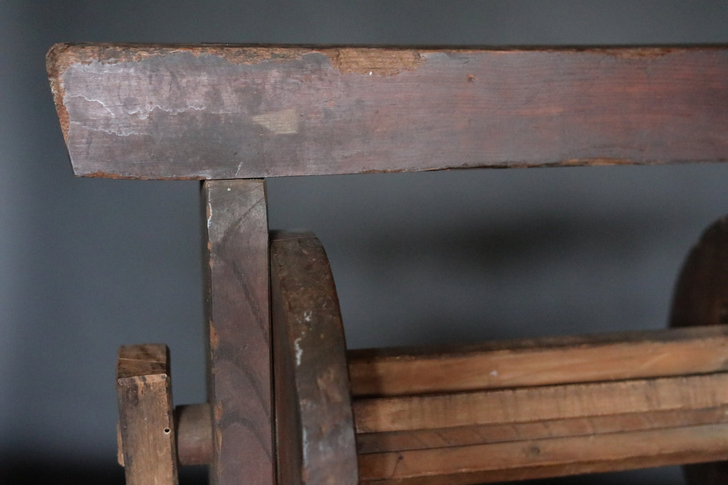 Japanese Silk Bobbin - Antique Wooden Spool Winder | Edo Period Craft Tool W59cm