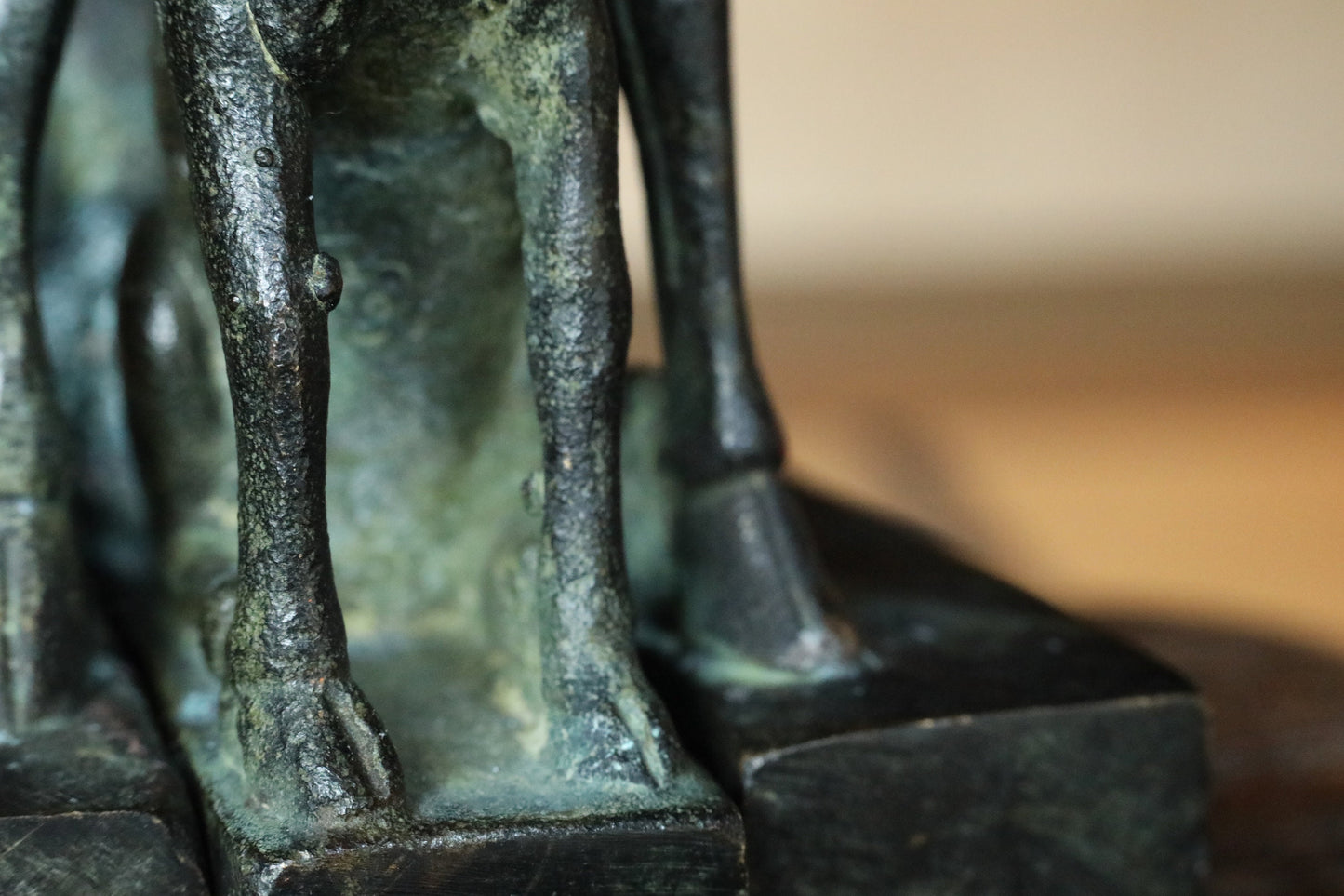 Bronze Antique Seal - Asian Nested Deer Family Stamp | 1800s Vintage Bronze Art