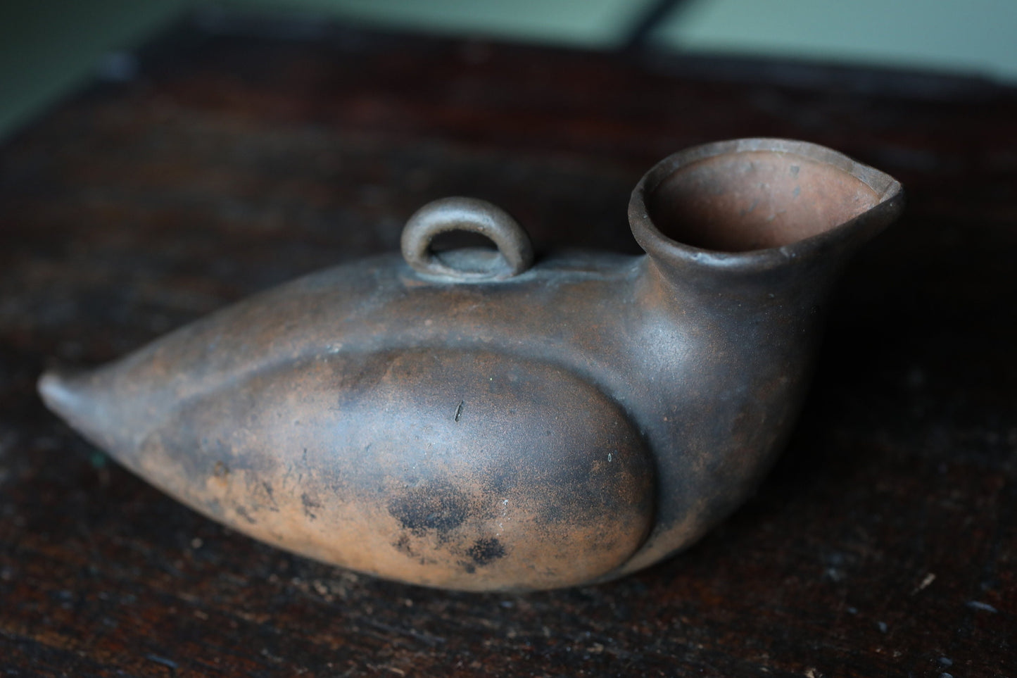 Bizen Pottery Tokkuri - Vintage Pigeon Shaped Japanese Sake Bottle Vase