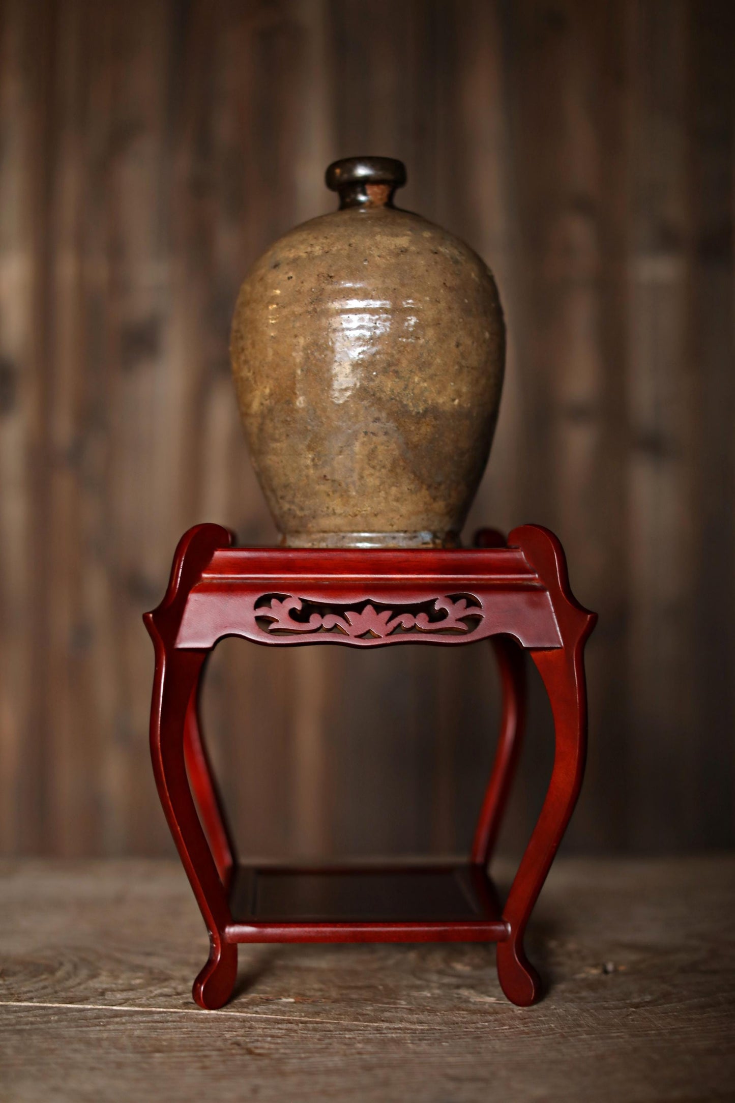 Japanese Wood Pedestal - Rosewood Bonsai Stand | Handcrafted Karaki Display