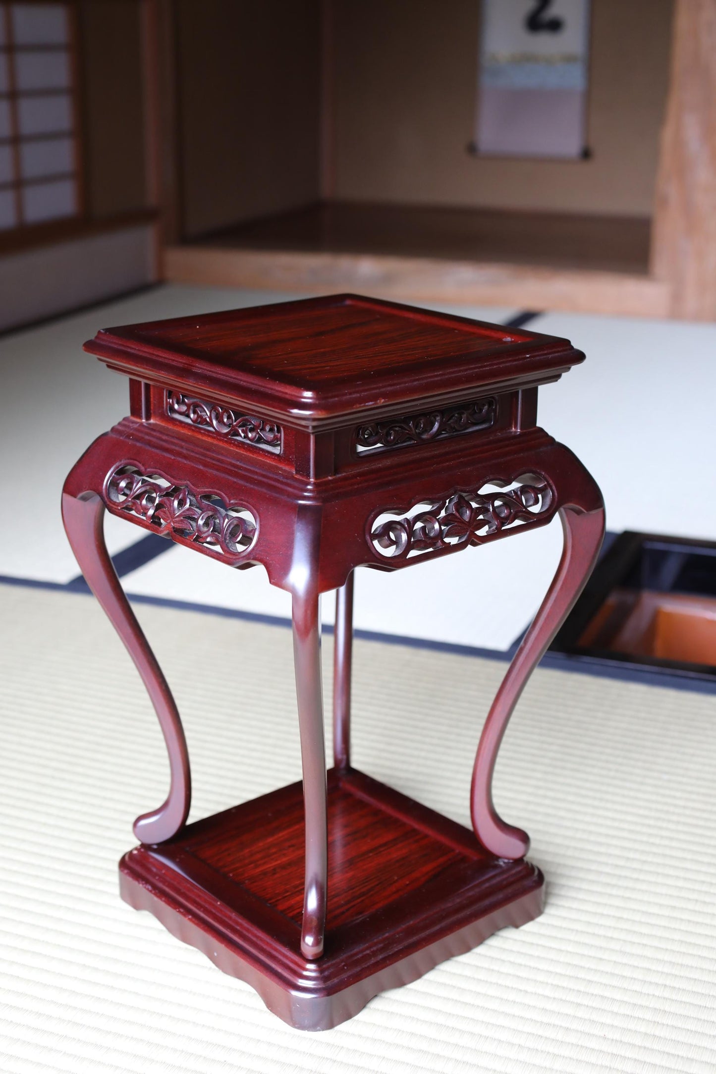 Japanese Pedestal Stand | Vintage Wooden Pedestal For Bonsai Pot Display And Tea Ceremony