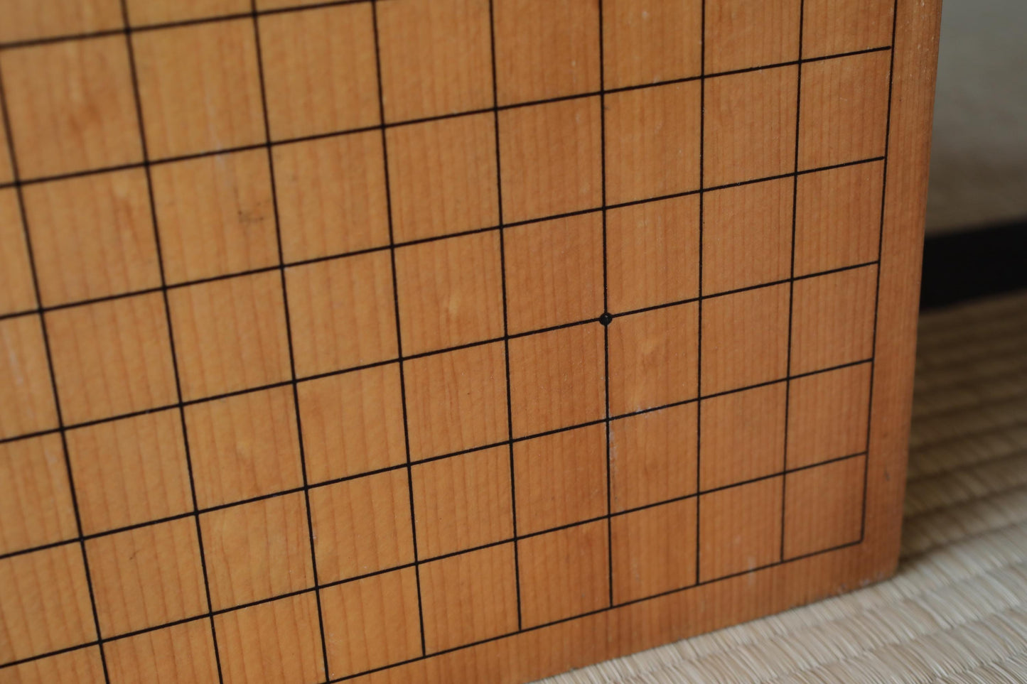 Japanese Go Game Table - Solid Wood Goban with Thick Stone Set & Architectural Board