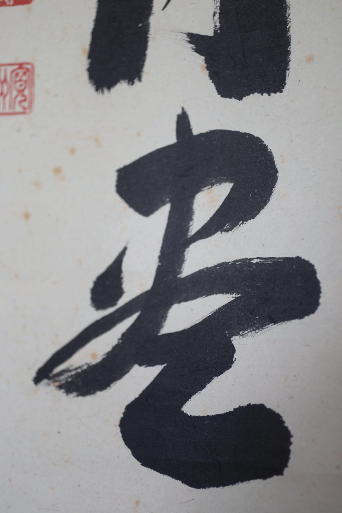 a close-up view of a black brush stroke on a white background.