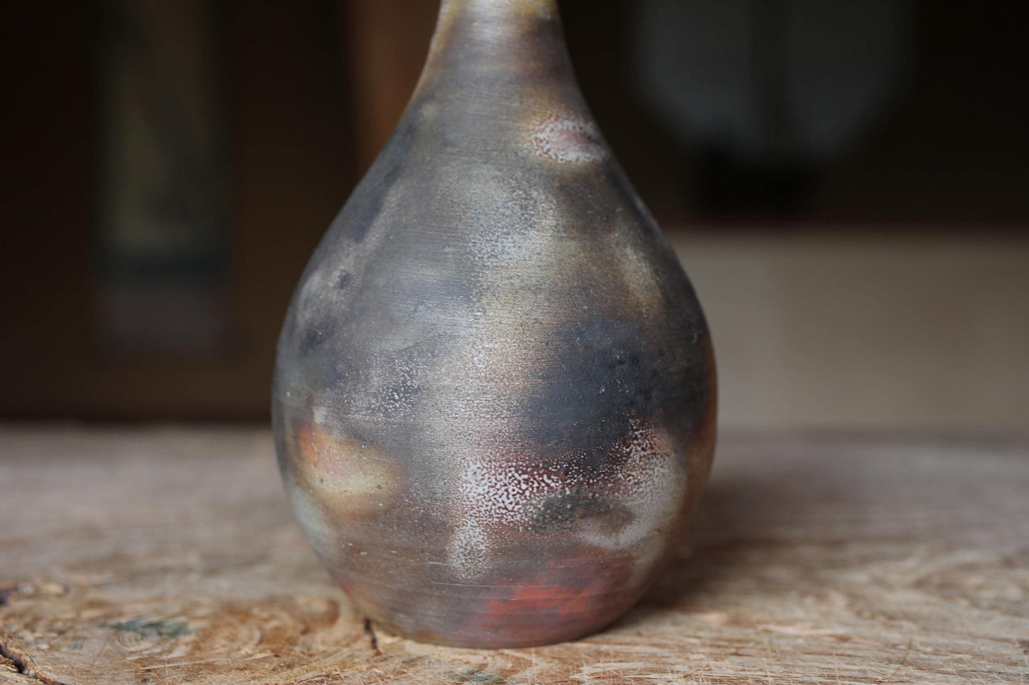 Bizen Ware Vase - Signed Japanese Pottery for Ikebana & Tea Ceremony Gift