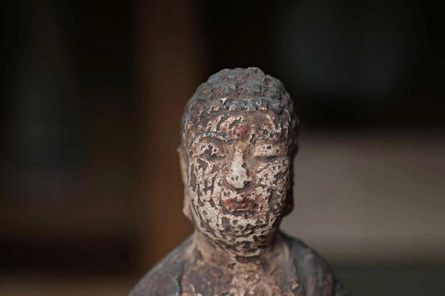 Antique Japanese Buddha - Wooden Amitabha Statue | 1700s Edo Period Sculpture