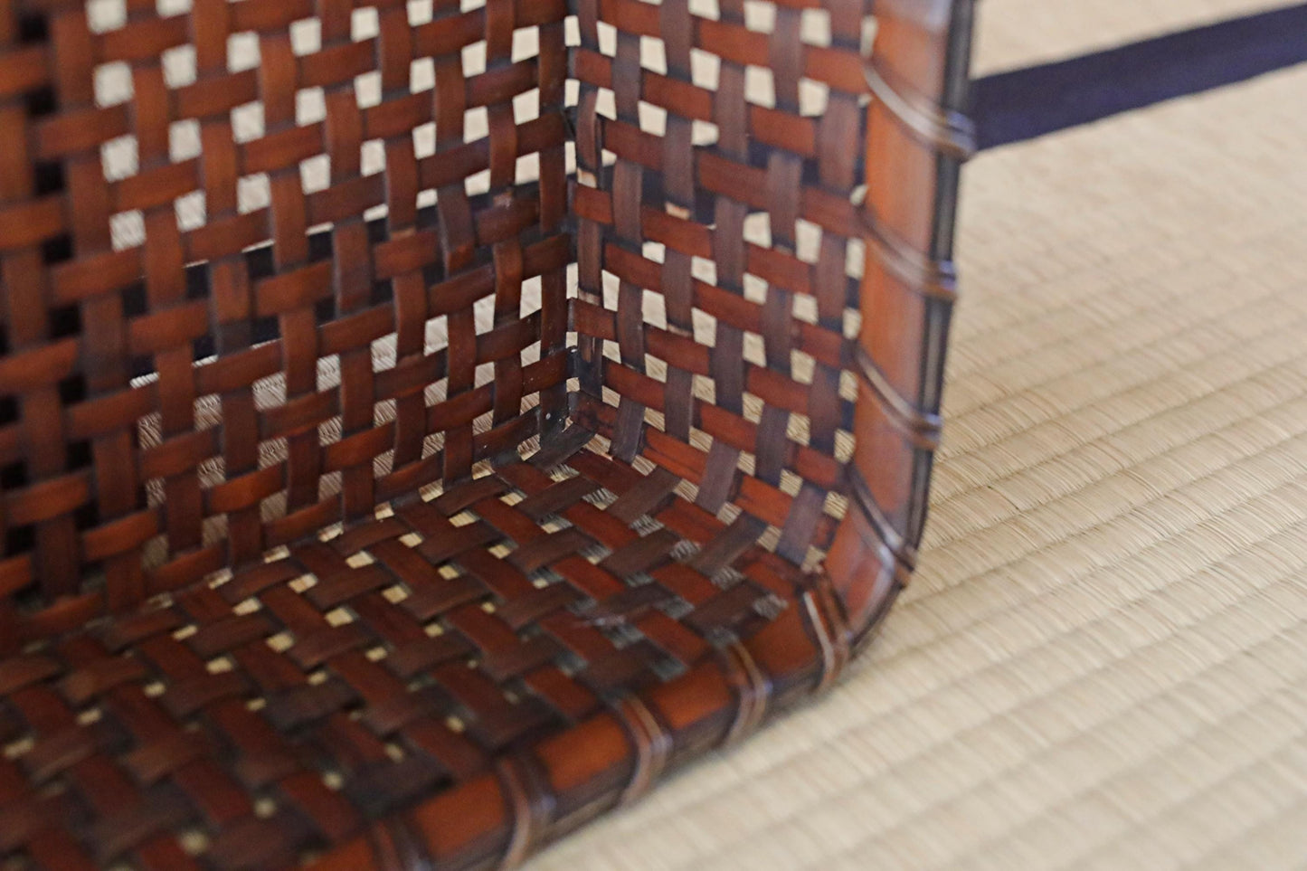 Antique Bamboo Basket - Vintage Japanese Kimono Obi Box | 1920s Woven Storage
