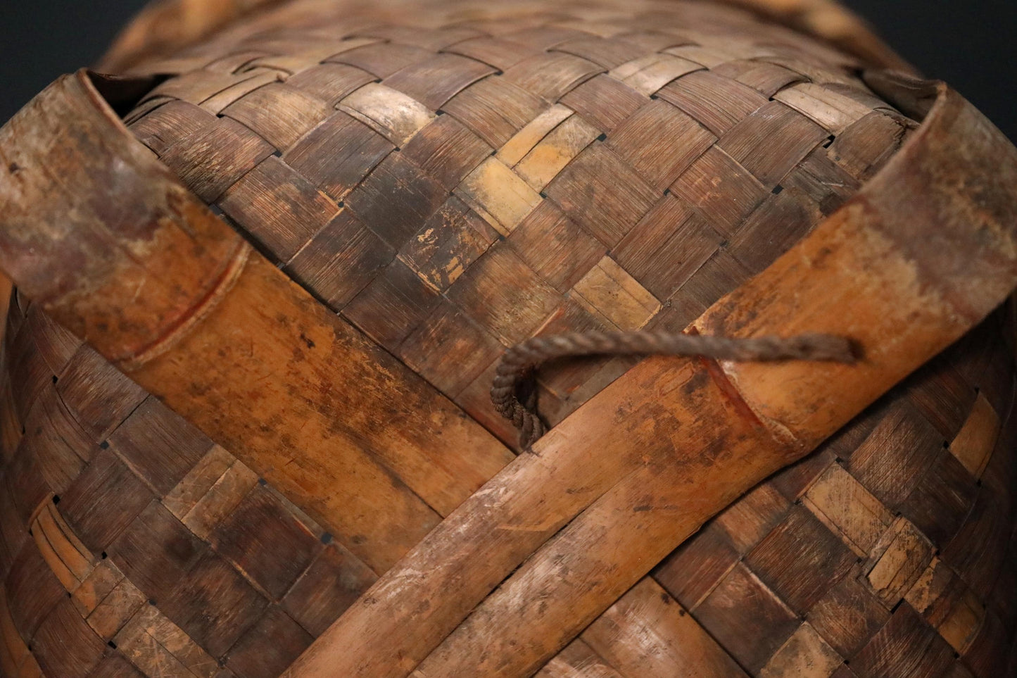 Antique Bamboo Basket - Japanese Bamboo Backpack | Handcrafted Farmer's Kago