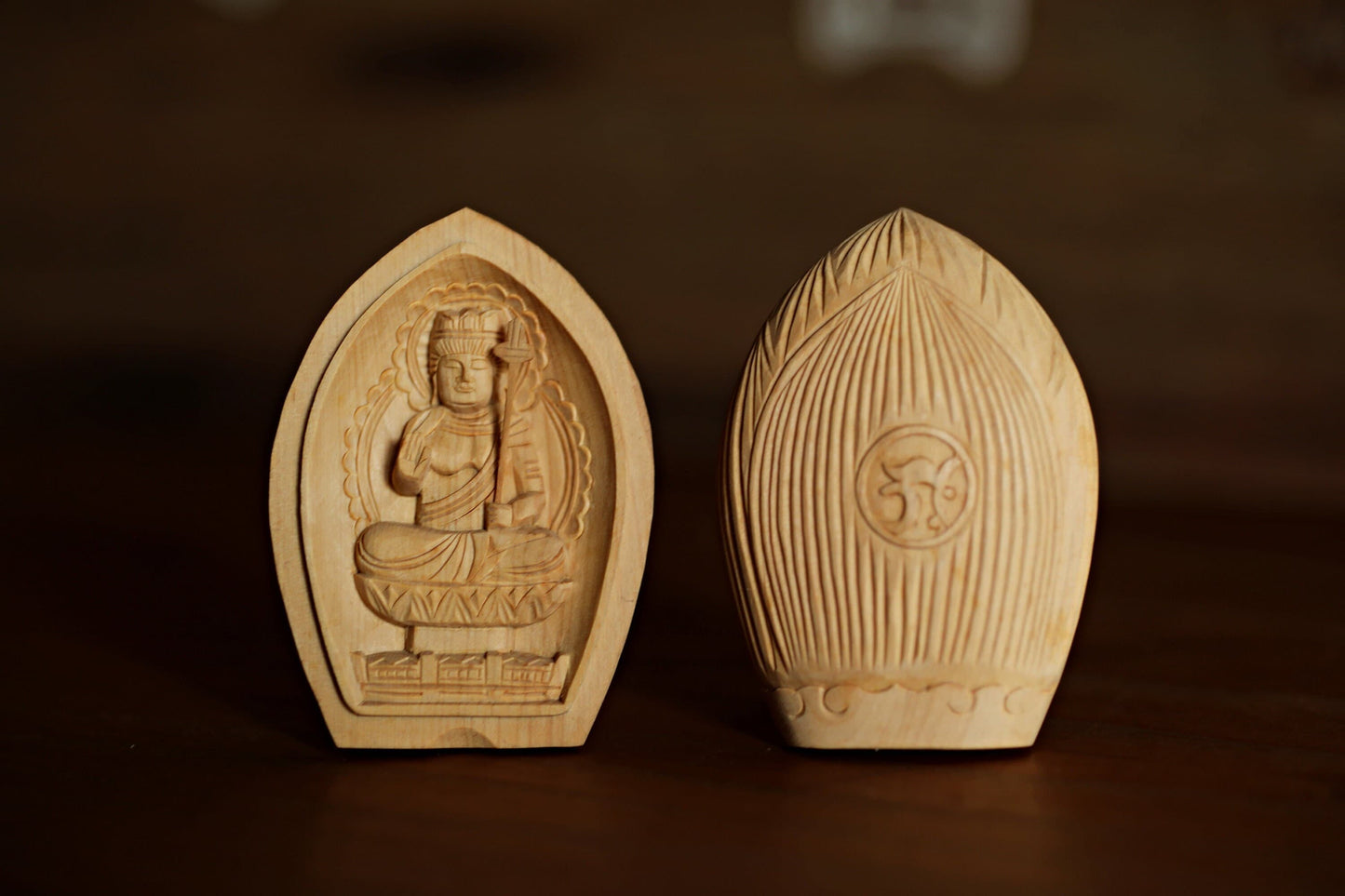 Japanese Zodiac Buddha Amulet – Akasagarbha Bodhisattva Wooden Omamori Charm
