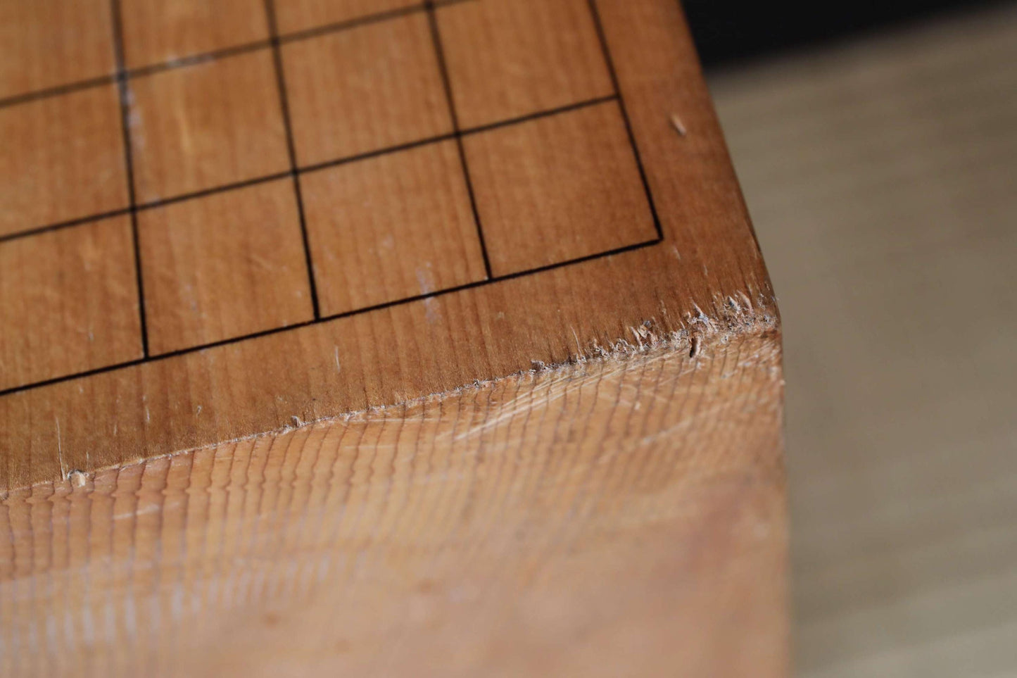 Japanese Go Game Table - Solid Wood Goban with Thick Stone Set & Architectural Board