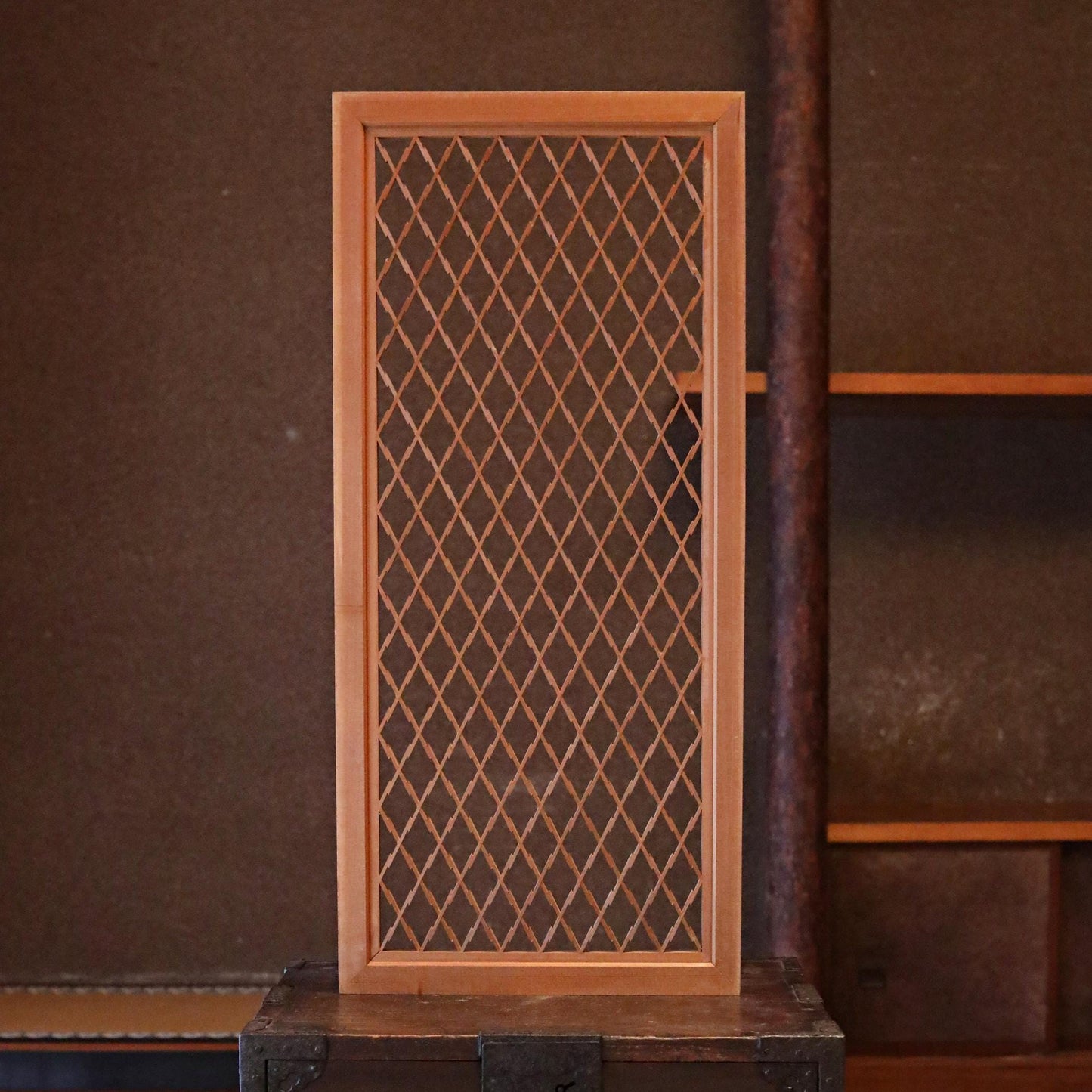 Kumiko Shoji Screen - Handmade Wood Art Japanese Room Divider | Vintage Lattice Panel