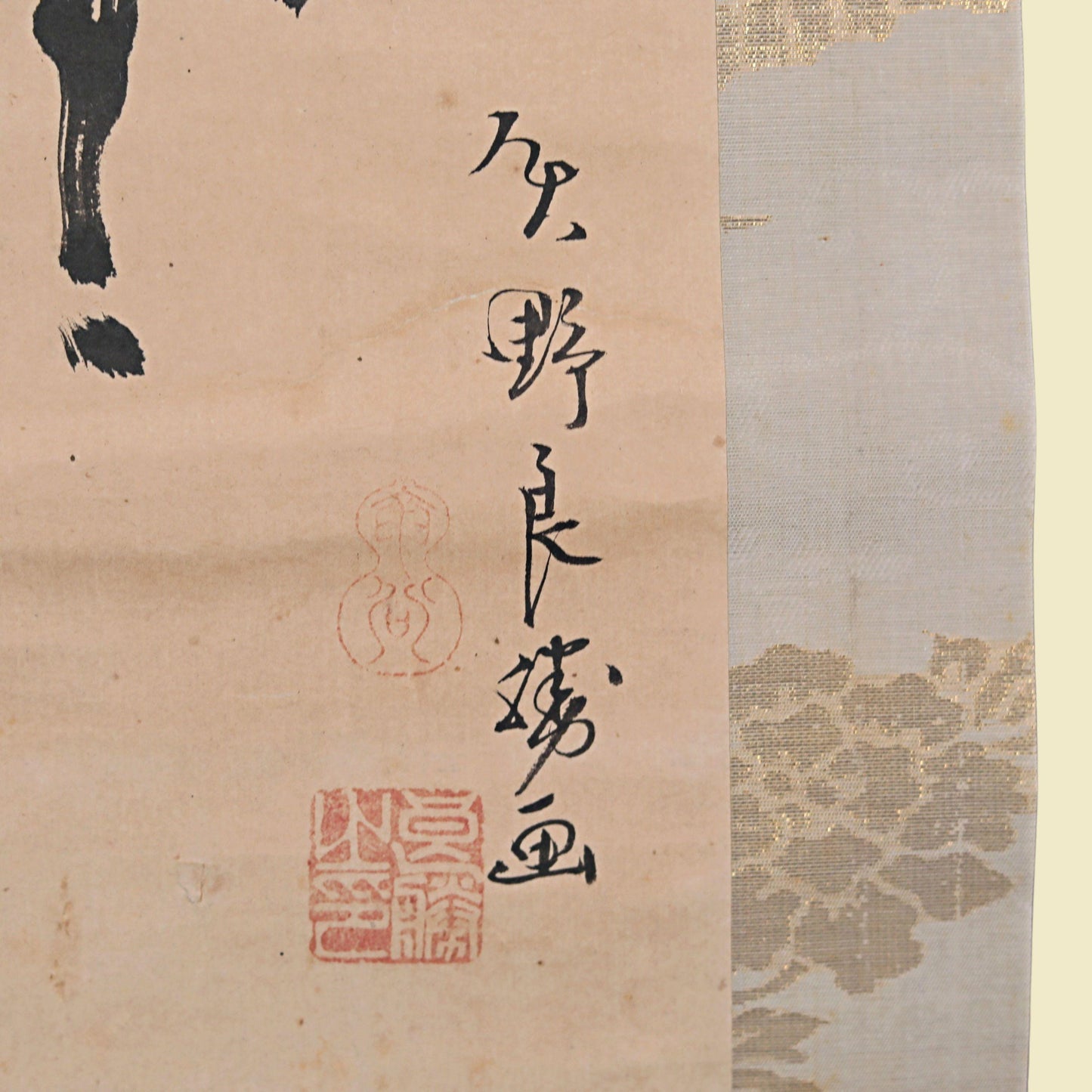 Japanese Hanging Scroll - Antique Edo Period Horse Ink Painting by Yano Ryoushou