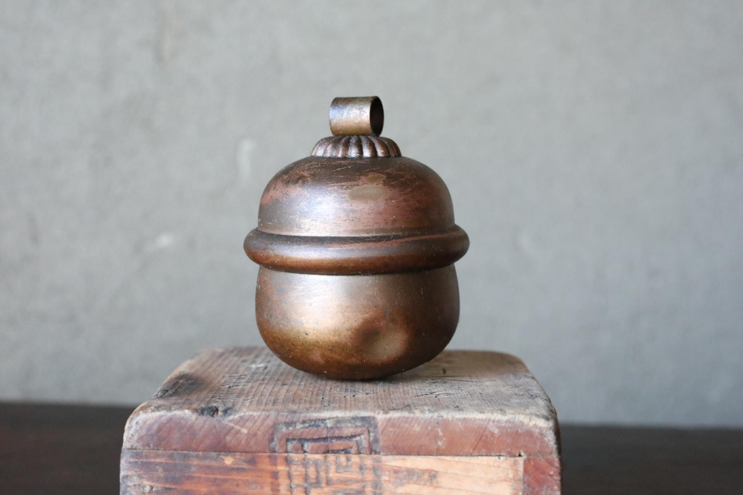 Japanese Bronze Shrine Bell - Handcrafted Antique Metal, Traditional Shinto Ritual Tool