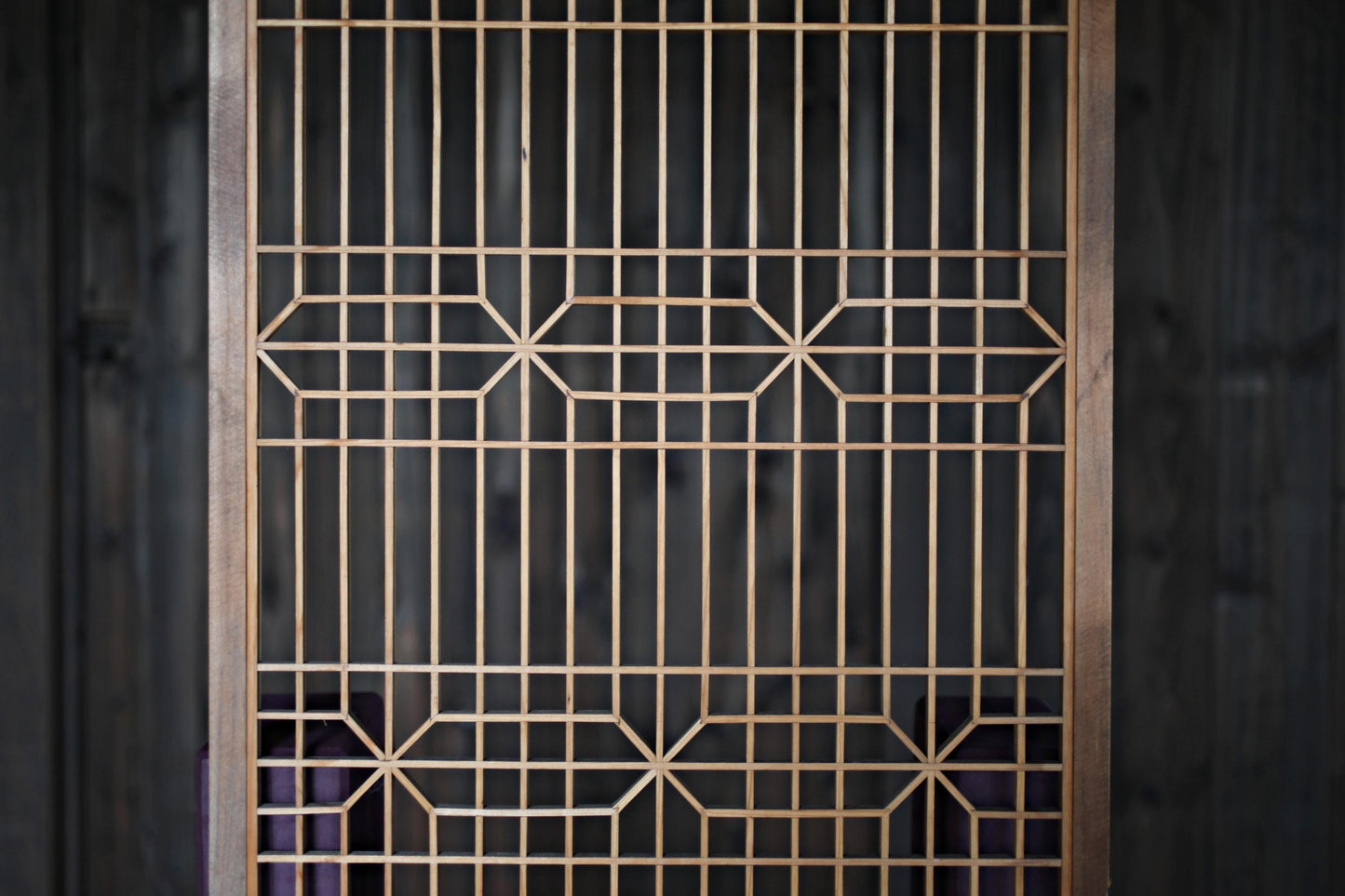Vintage Shoji Screen ×2 - Kumiko Wood Panel Pair | Japandi Wall Art, Geometric Frame