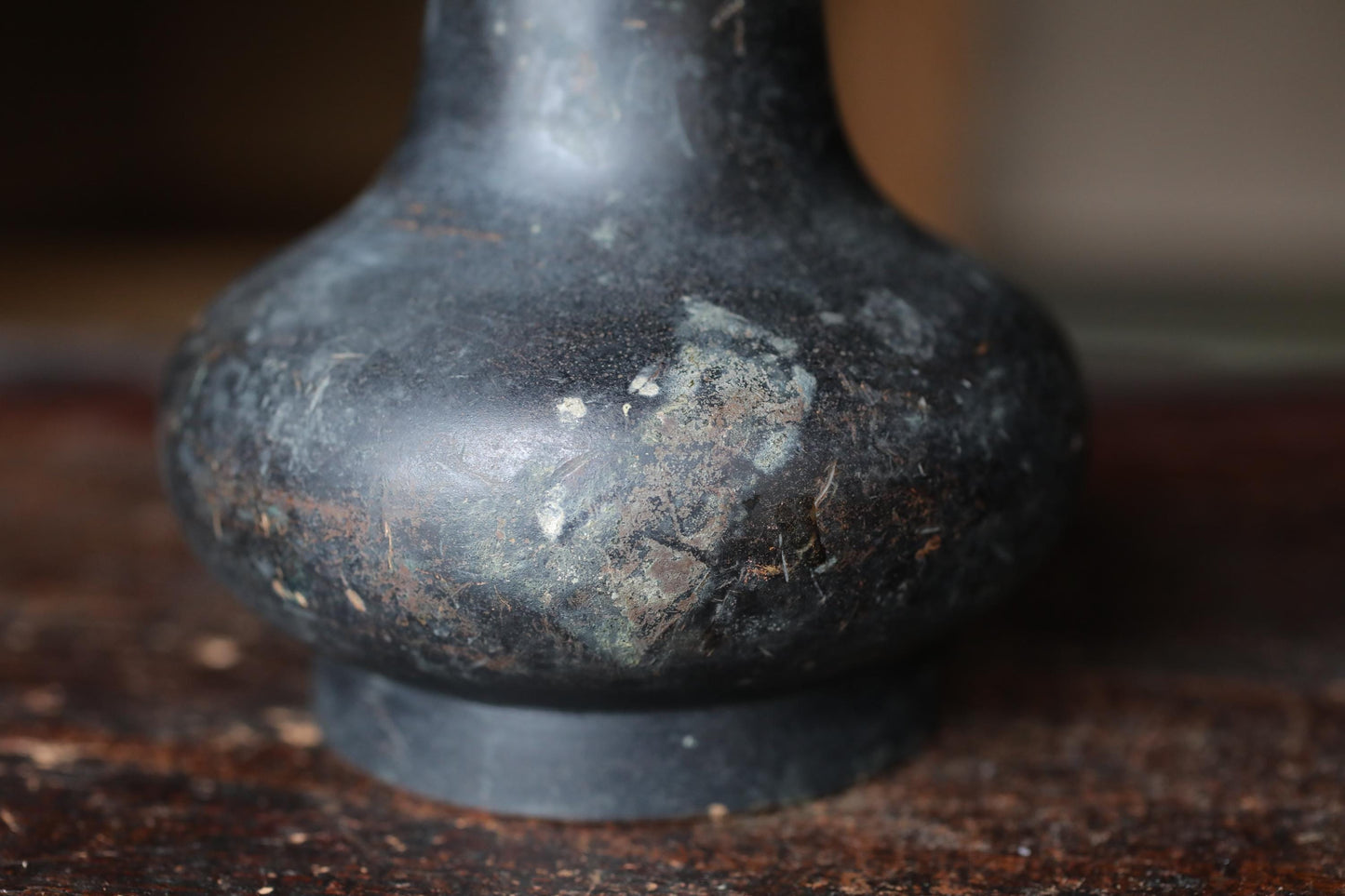 Japanese Bronze Vase - Antique Bronze Flower Vase with Stable Base for Ikebana