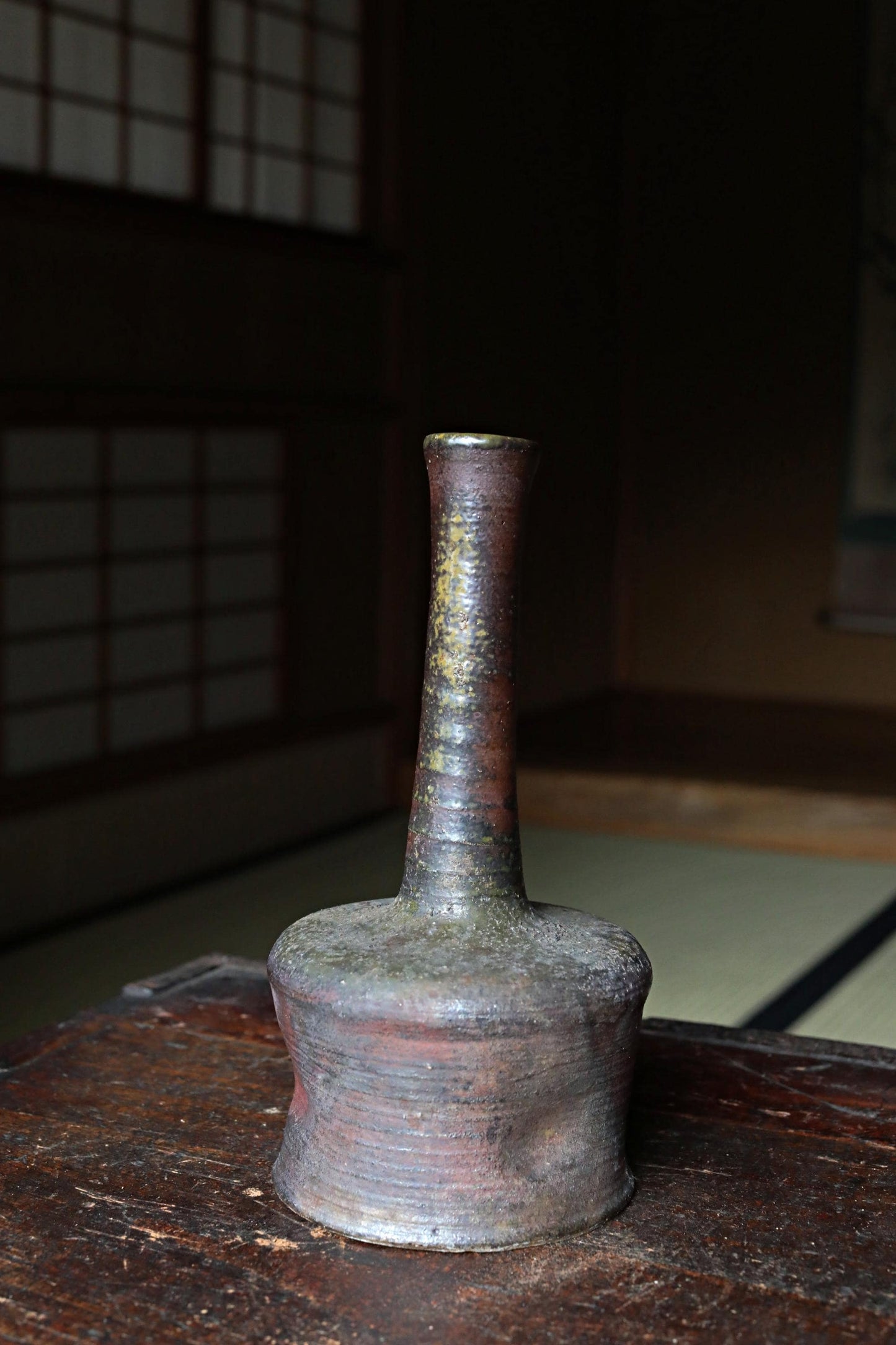 Bizen Ware Vase - Signed Japanese Pottery for Ikebana & Tea Ceremony Decor