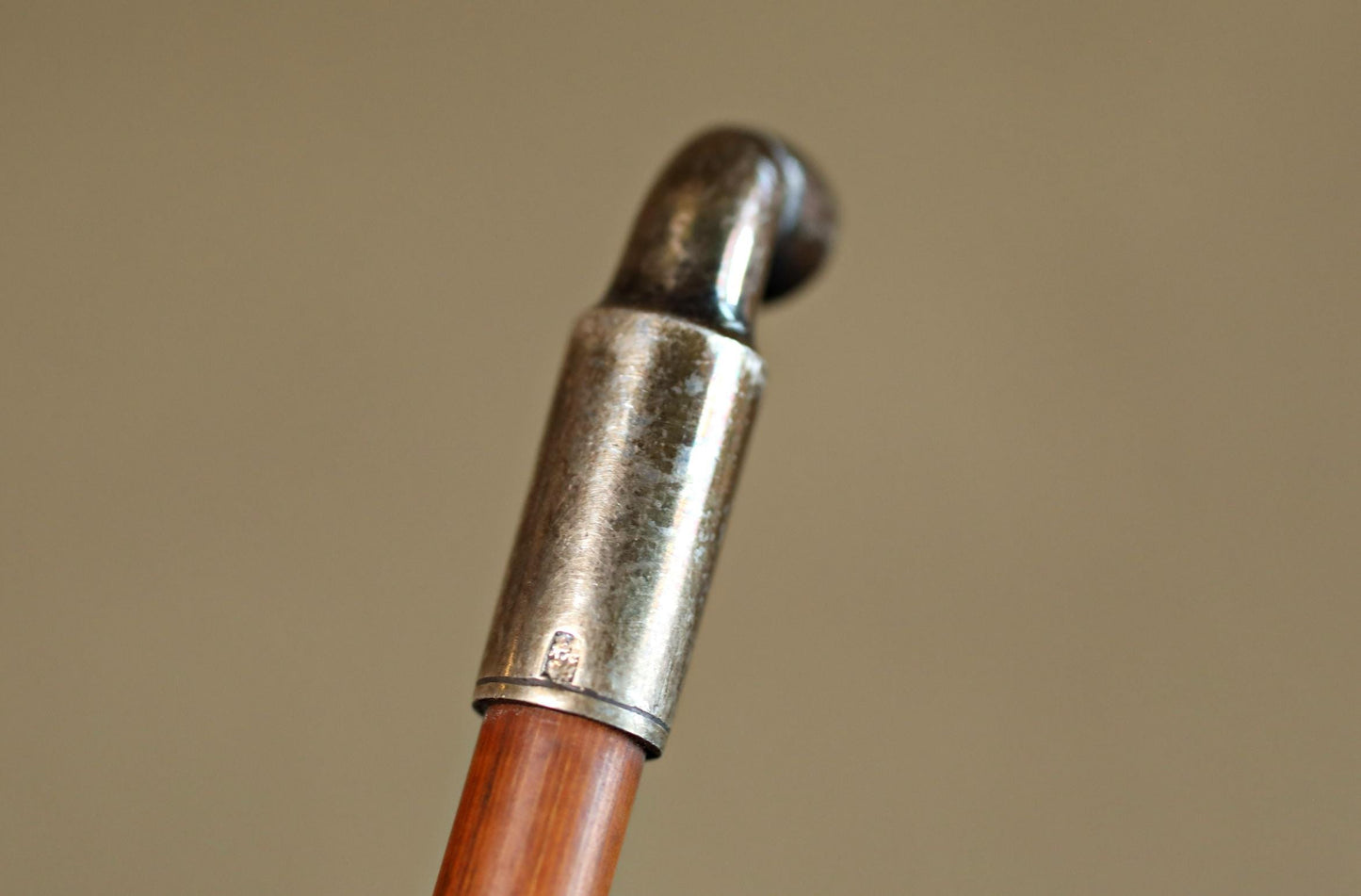 Antique Silver Smoking Pipe | Japanese Vintage Sterling Silver Pipe With Bamboo & Leather Case