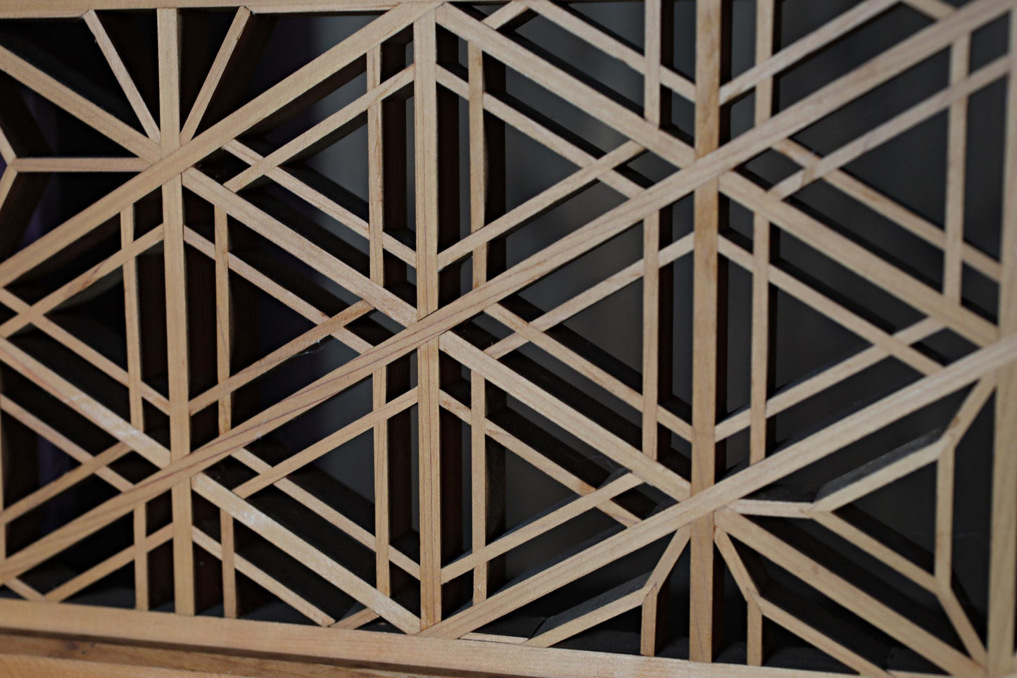 Vintage Japanese Shoji Screen - Kumiko Wood Panel | Japandi Wall Art, Geometric Frame