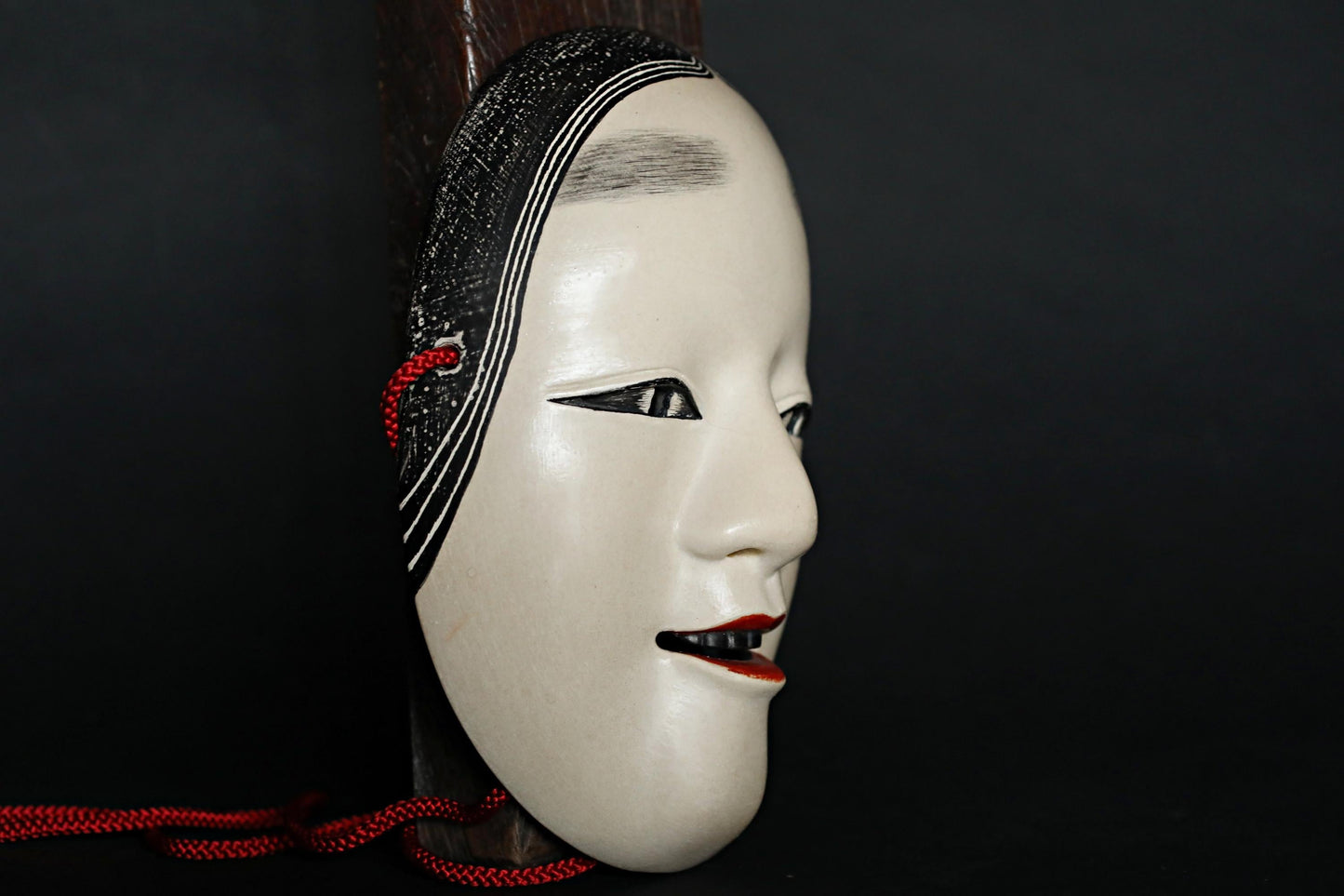 Japanese Noh Mask - Ko-Omote Young Maiden Wooden Wall Ornament | Signed Master Artwork