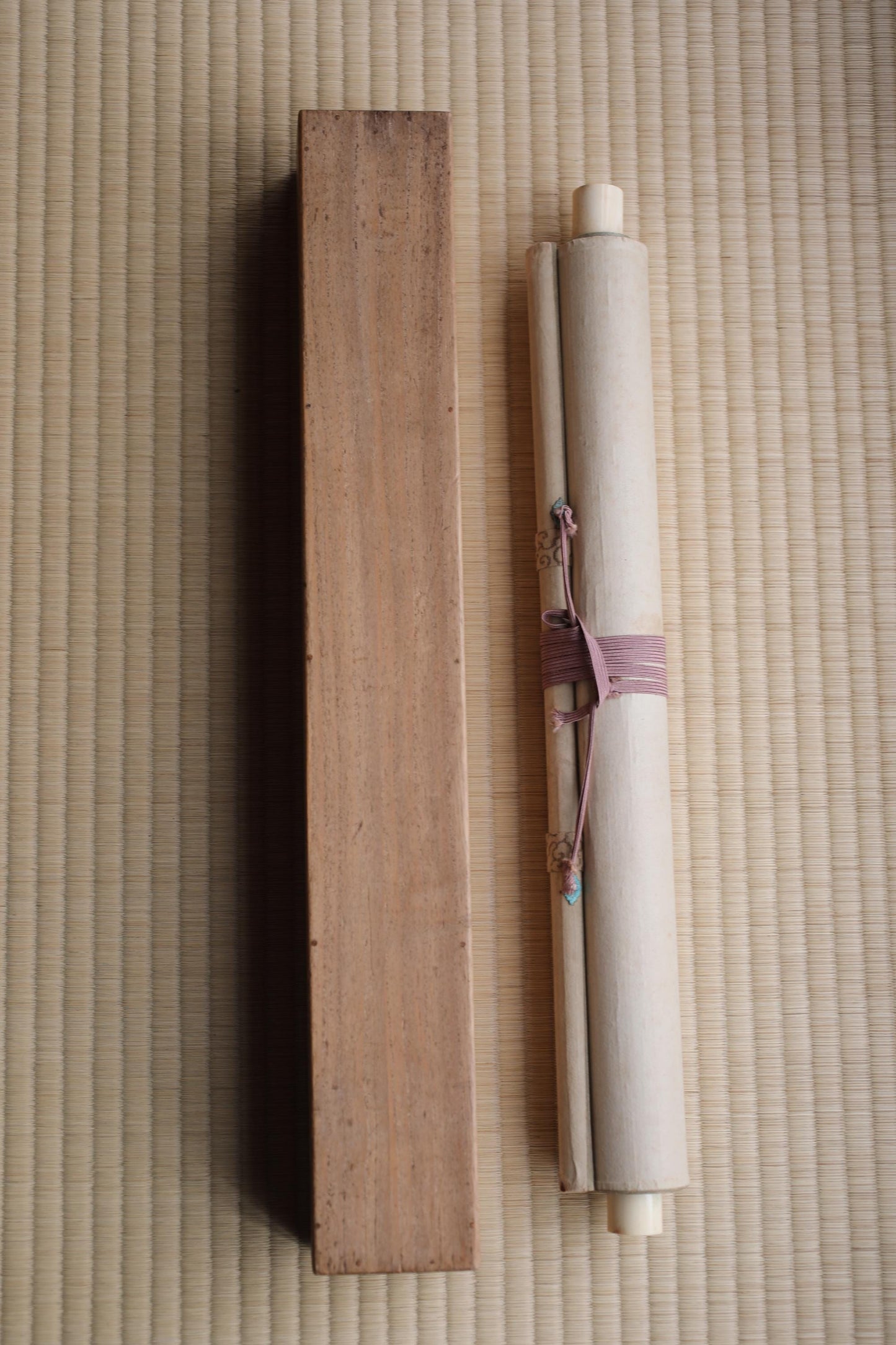 Japanese Ink Wash Scroll – Antique Mount Fuji Painting, Signed Kishinami Ryukei, Boxed Gift