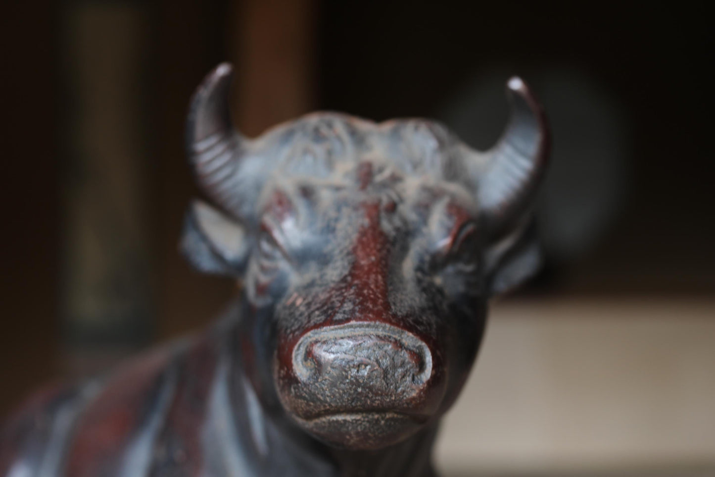 Japanese Cast Iron Cow - Large Vintage Animal Art Figurine | Healing Cow Statue