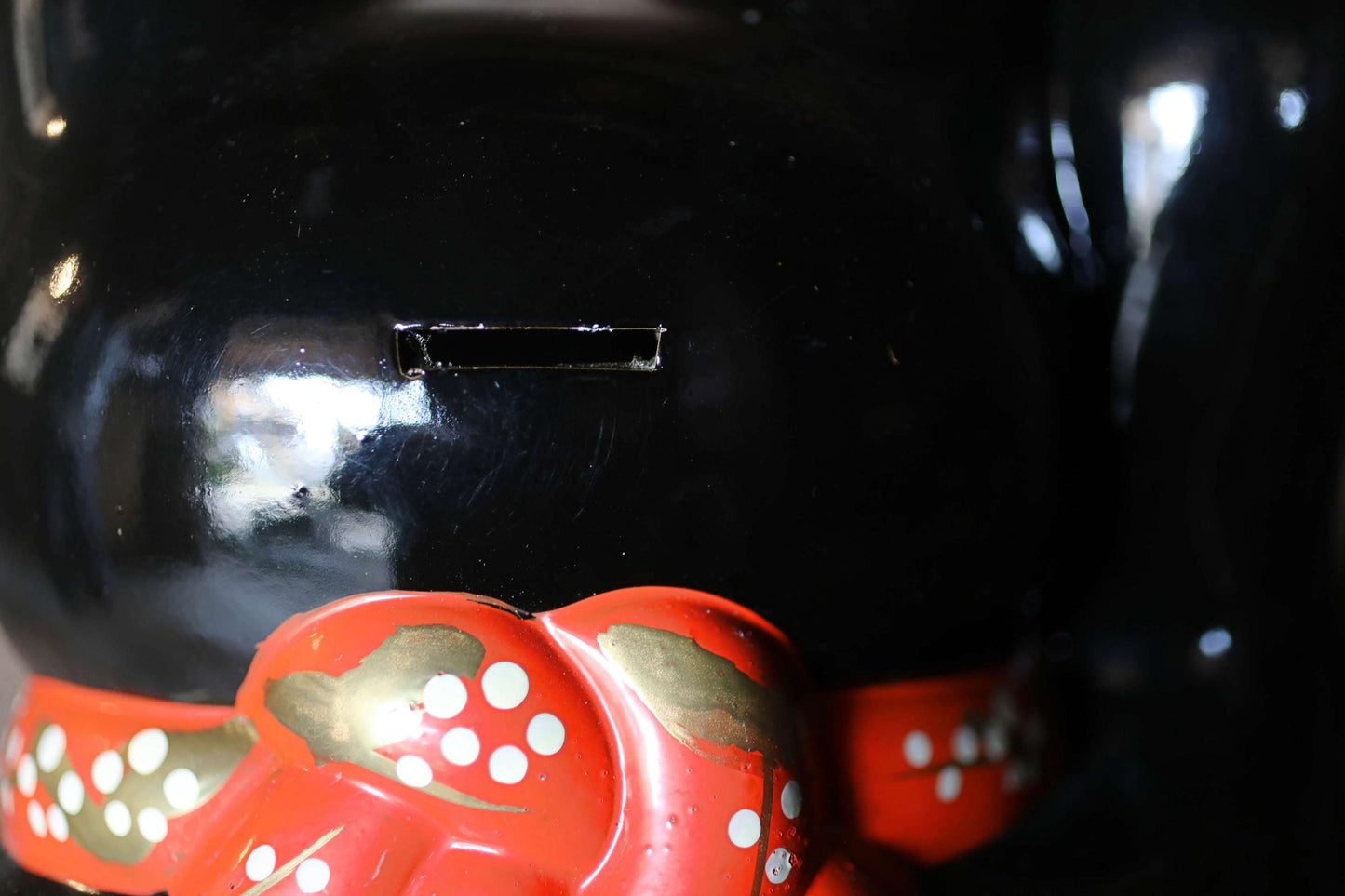 Black Maneki Neko - Large Ceramic Money Box | Vintage Japanese Lucky Cat Statue