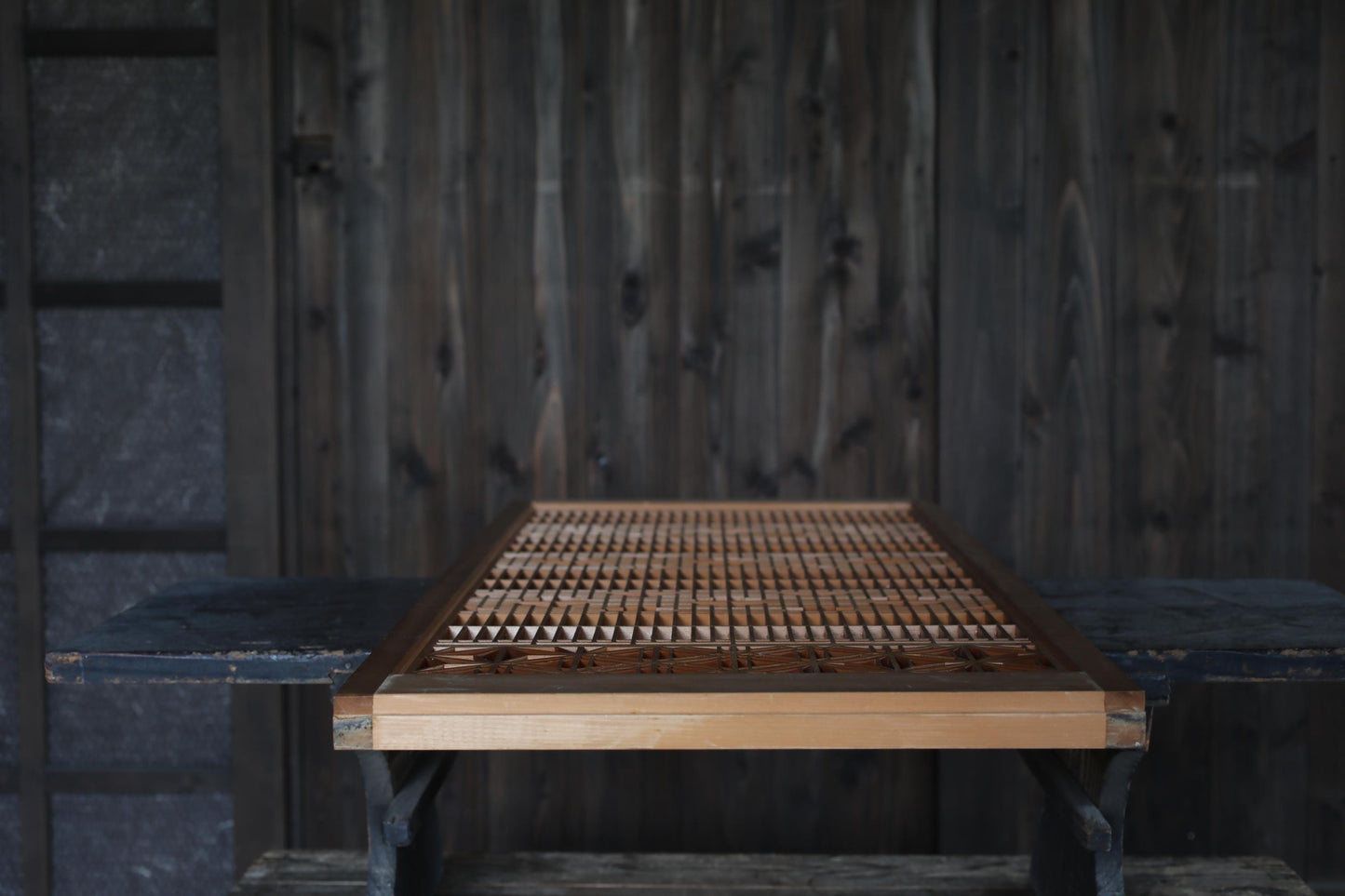 Vintage Japanese Shoji Screen - Kumiko Wood Panel | Japandi Wall Art, Geometric Frame