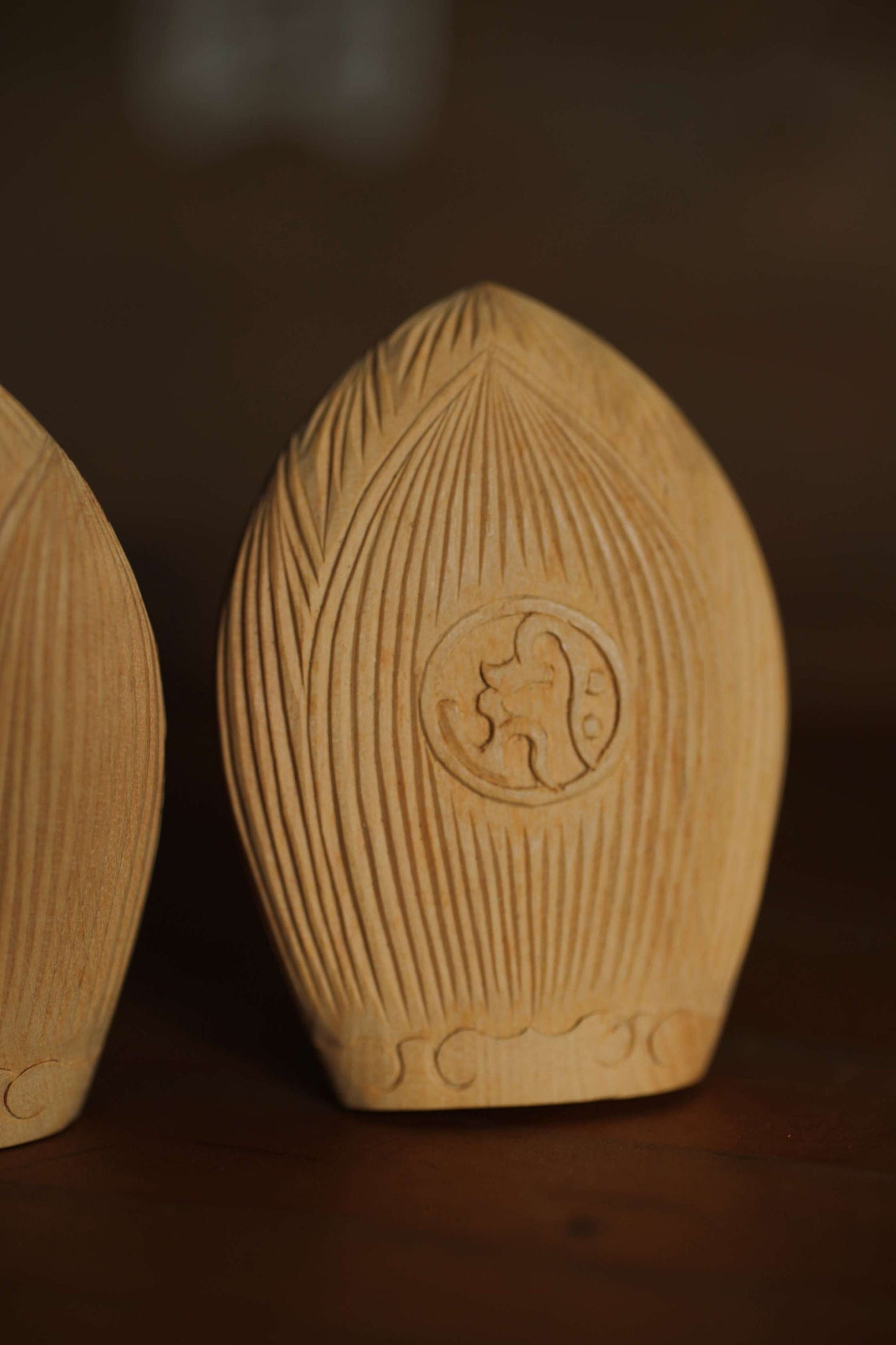Japanese Buddha Amulet – Hand Carved Thousand Armed Kannon Wooden Charm