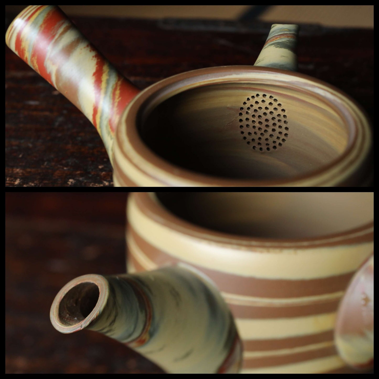 Vintage Japanese Tea Set – Handmade Ceramic Pot with Lid | Marble Glaze Sencha Teaware