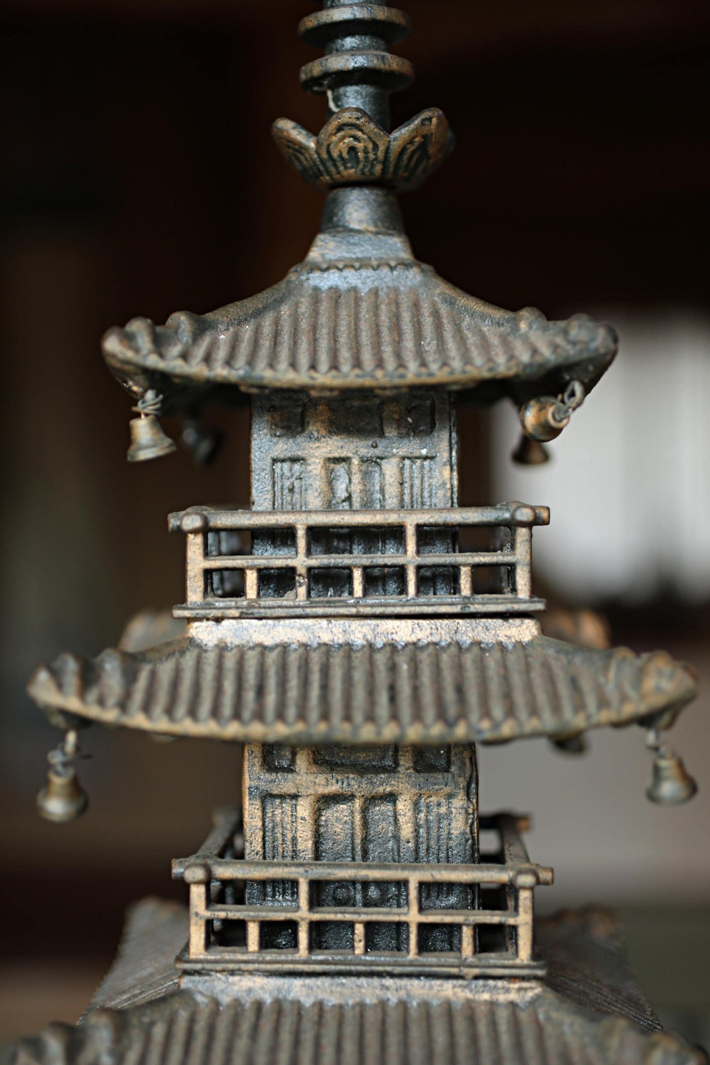 Large Cast Iron Pagoda - Five-Storied Japanese Garden Statue | Solid Iron Sculpture