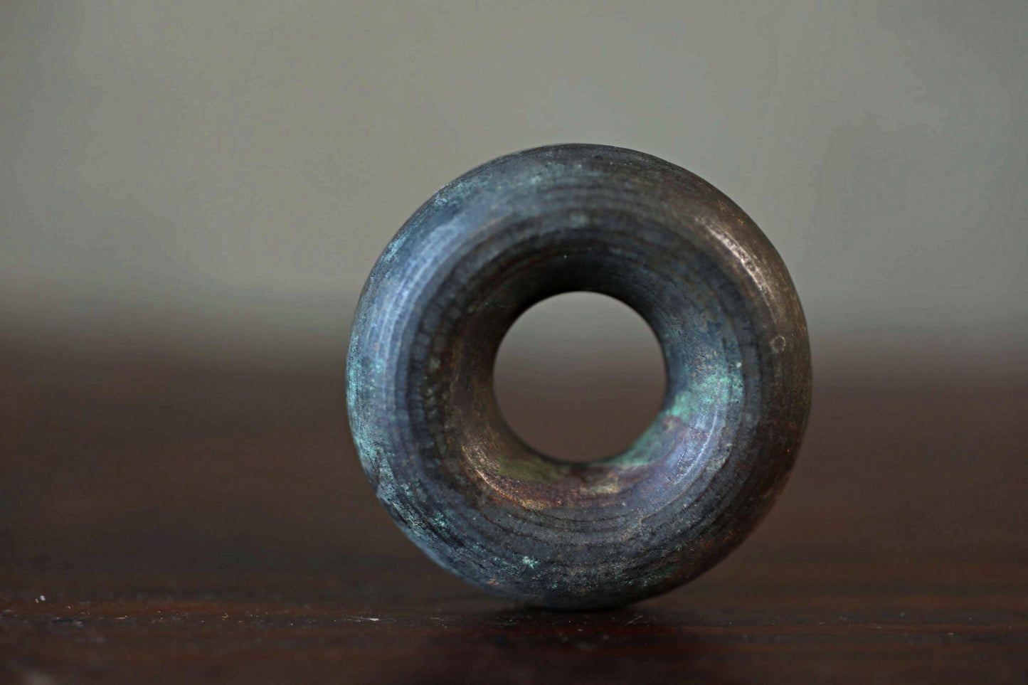 Japanese Bronze Horse Bell – Antique Doughnut Shaped Amulet | Vintage Metal Craft