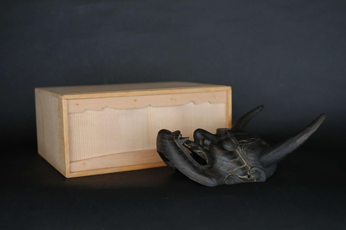Hannya Mask - Hand Carved Wood Female Demon | Japanese Noh Theater Art Wall Decor