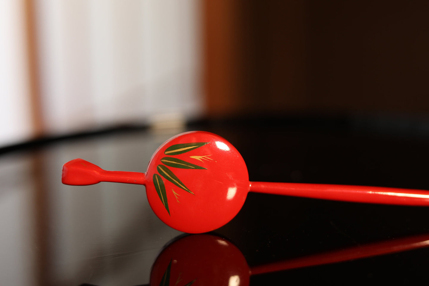 Japanese Kanzashi Hairpin - Vintage Lacquer Hair Accessories Red Floral Set
