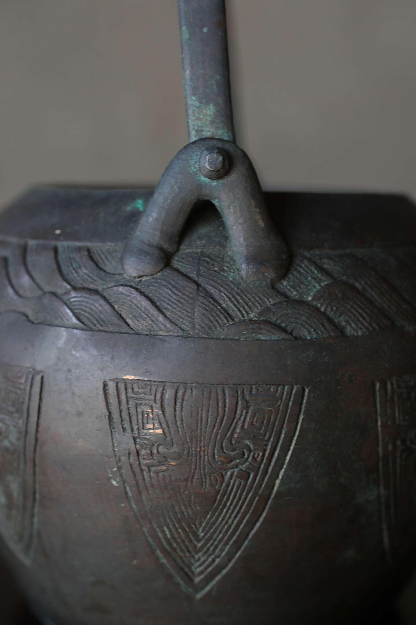 Antique Bronze Censer - Japanese Taotie Motif Incense Burner for Sacred Space