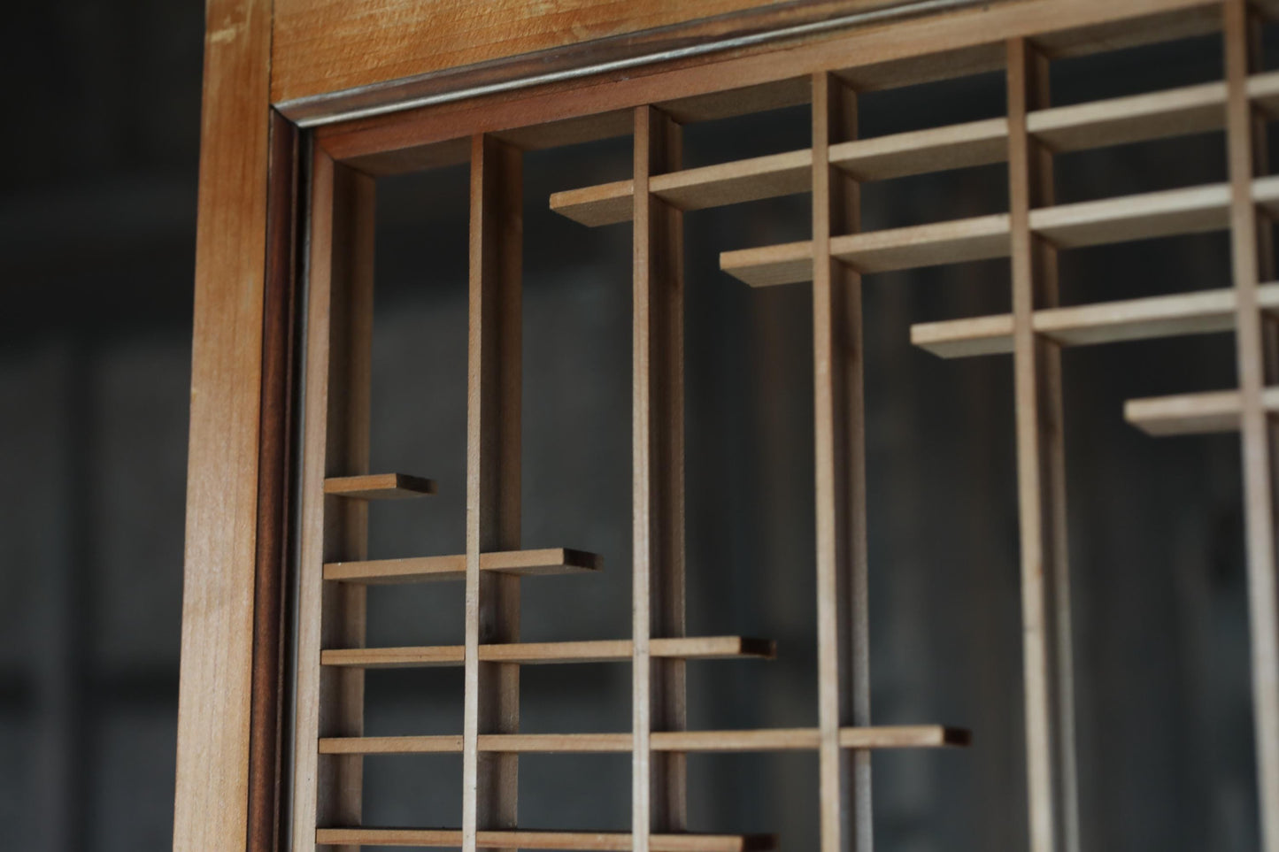 Vintage Japanese Shoji Screen – Kumiko Wood Panel | Japandi Wall Art, Handcrafted Geometric Frame