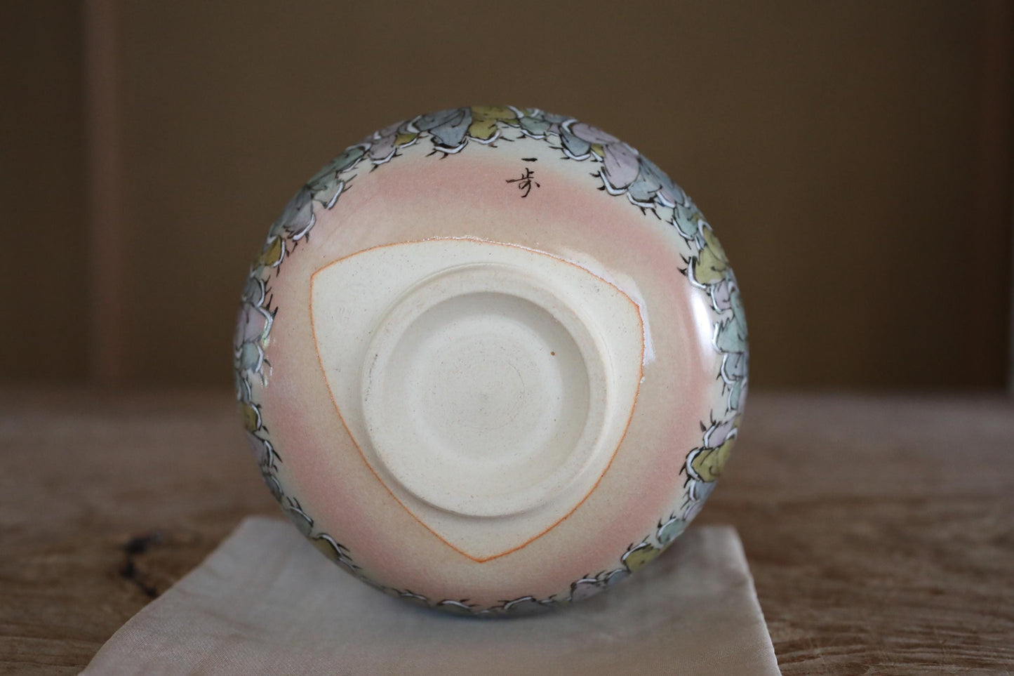 Japanese Vintage Chawan | Fine Art Pottery Matcha Bowl - Longevity Zen Gift with Jurōjin Motif