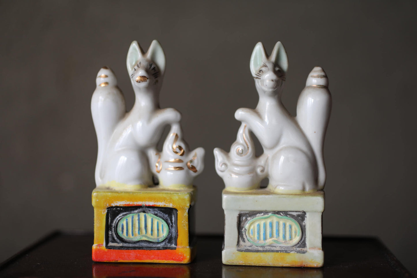 Kitsune Porcelain Dolls – Vintage Japanese Fox Figurines | Shinto Shrine Art