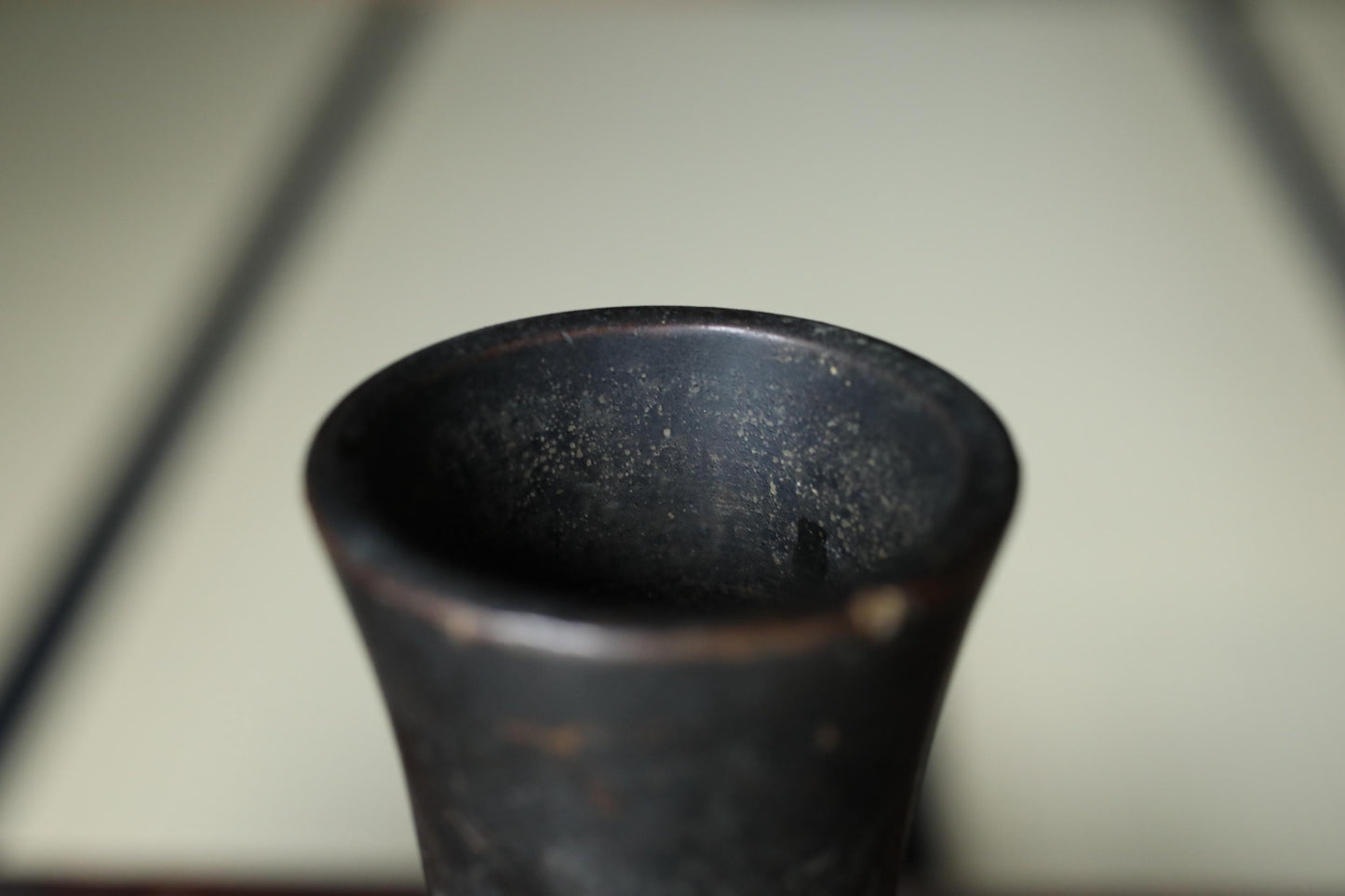 Japanese Bronze Vase - Antique Bronze Flower Vase with Stable Base for Ikebana