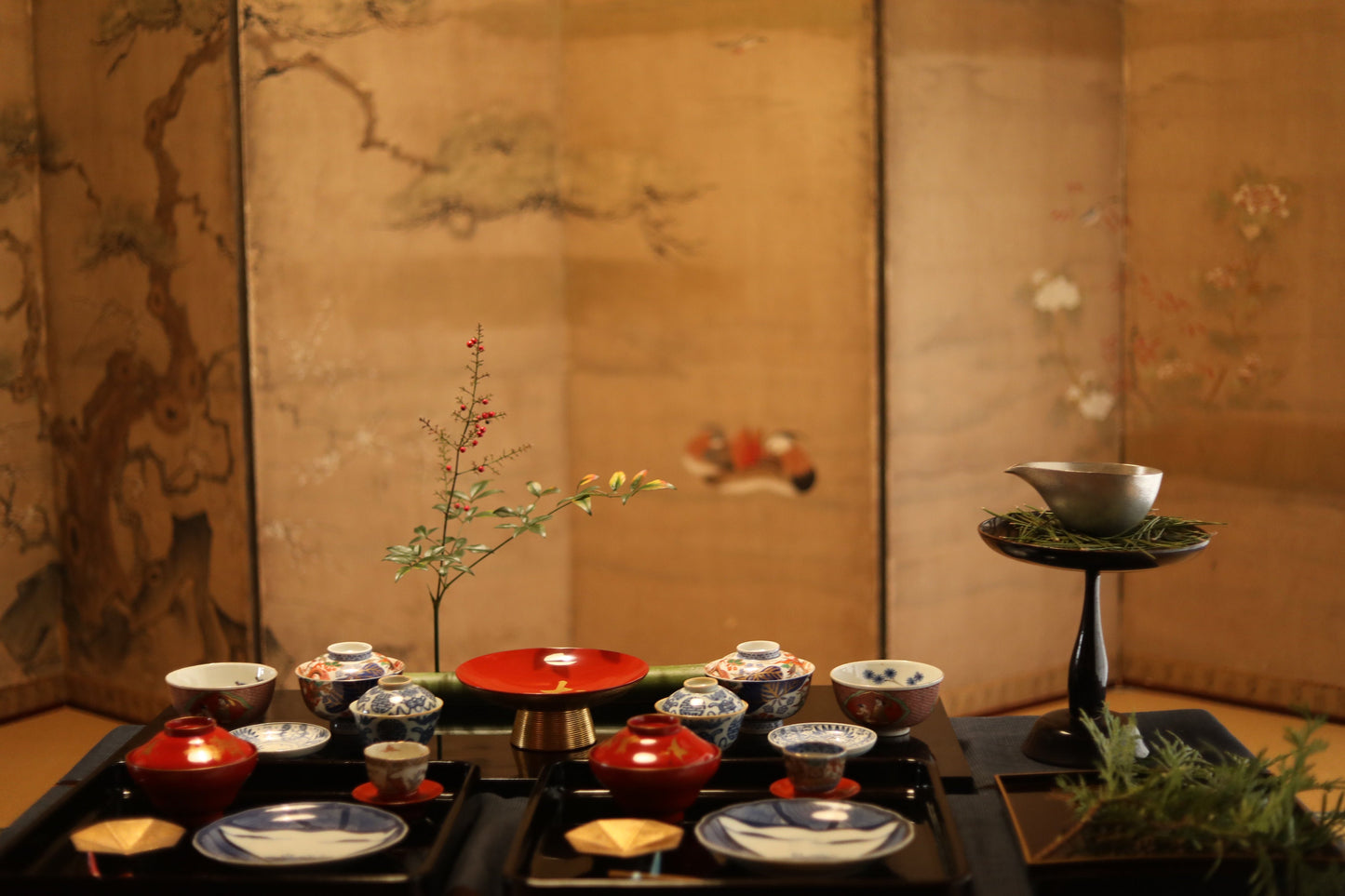 Japanese Lacquer Pedestal - Vintage Black Wooden Fruit Stand | Handmade Urushi Tableware