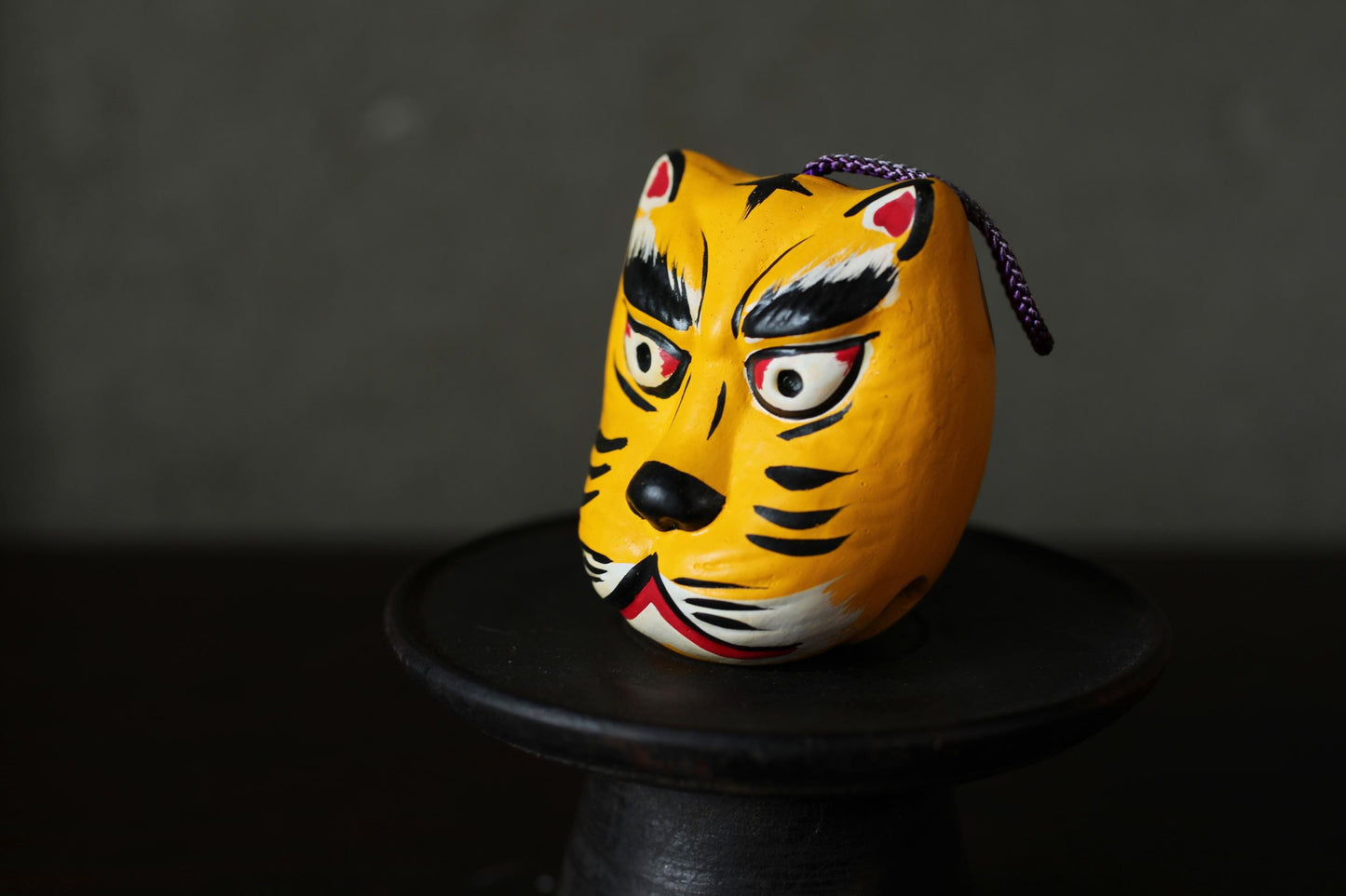 Japanese Pottery Bell - Vintage Kitsune Fox Ornament | Shimokawara-Yaki Ceramic Charm