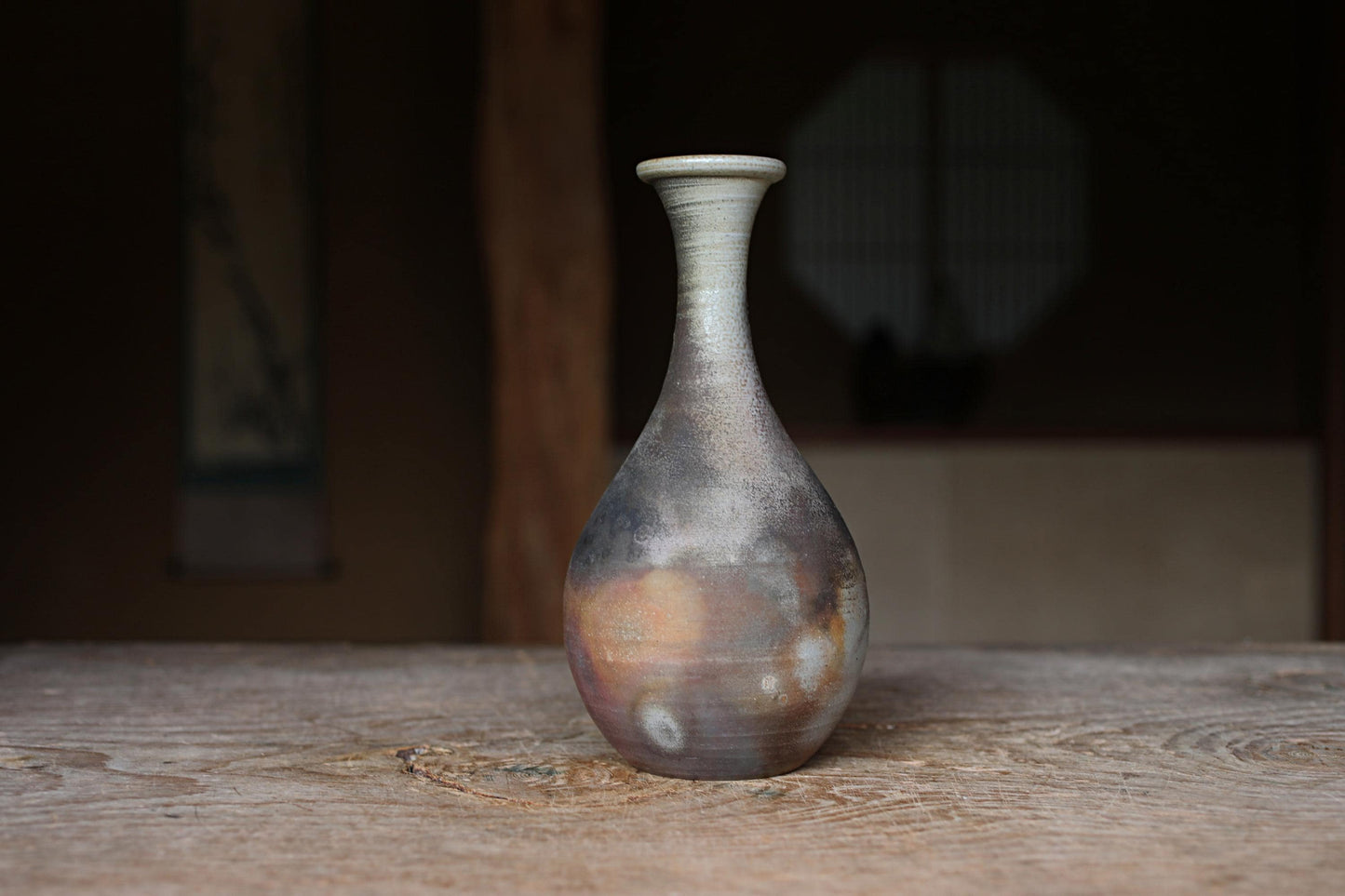 Bizen Ware Vase - Signed Japanese Pottery for Ikebana & Tea Ceremony Gift