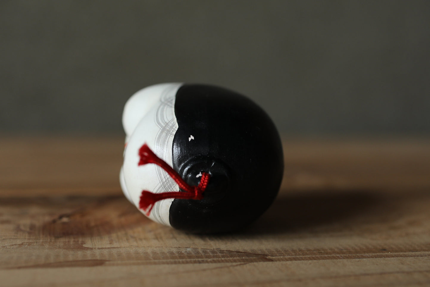 Vintage Pottery Bell – Japanese Small Bell With Okame Face Charm | Good Fortune Ornament