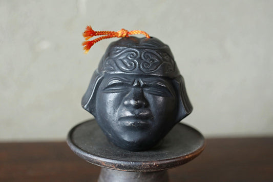 Japanese Pottery Bell - Ainu Ethnic Decor | Unglazed Ceramic Doll Ornament