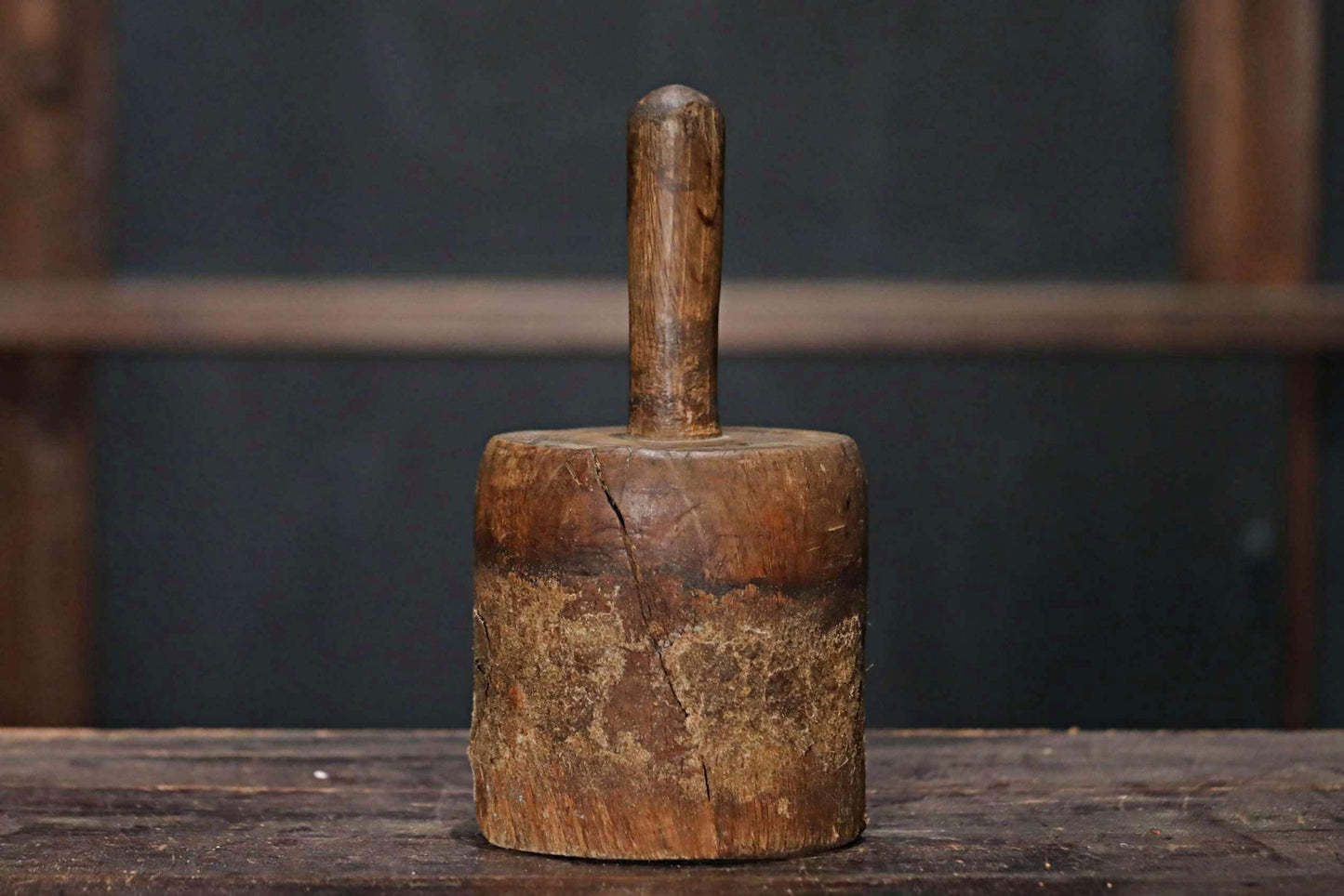 Japanese Kinuta Hammer - Wooden Straw Tool | Mingei Folk Art Hat Rack