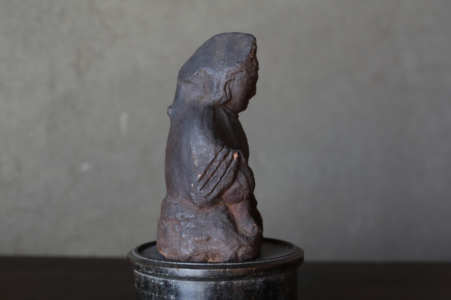 Antique Ebisu Statue – Edo Period Japanese Pottery Figurine | Business Prosperity Charm