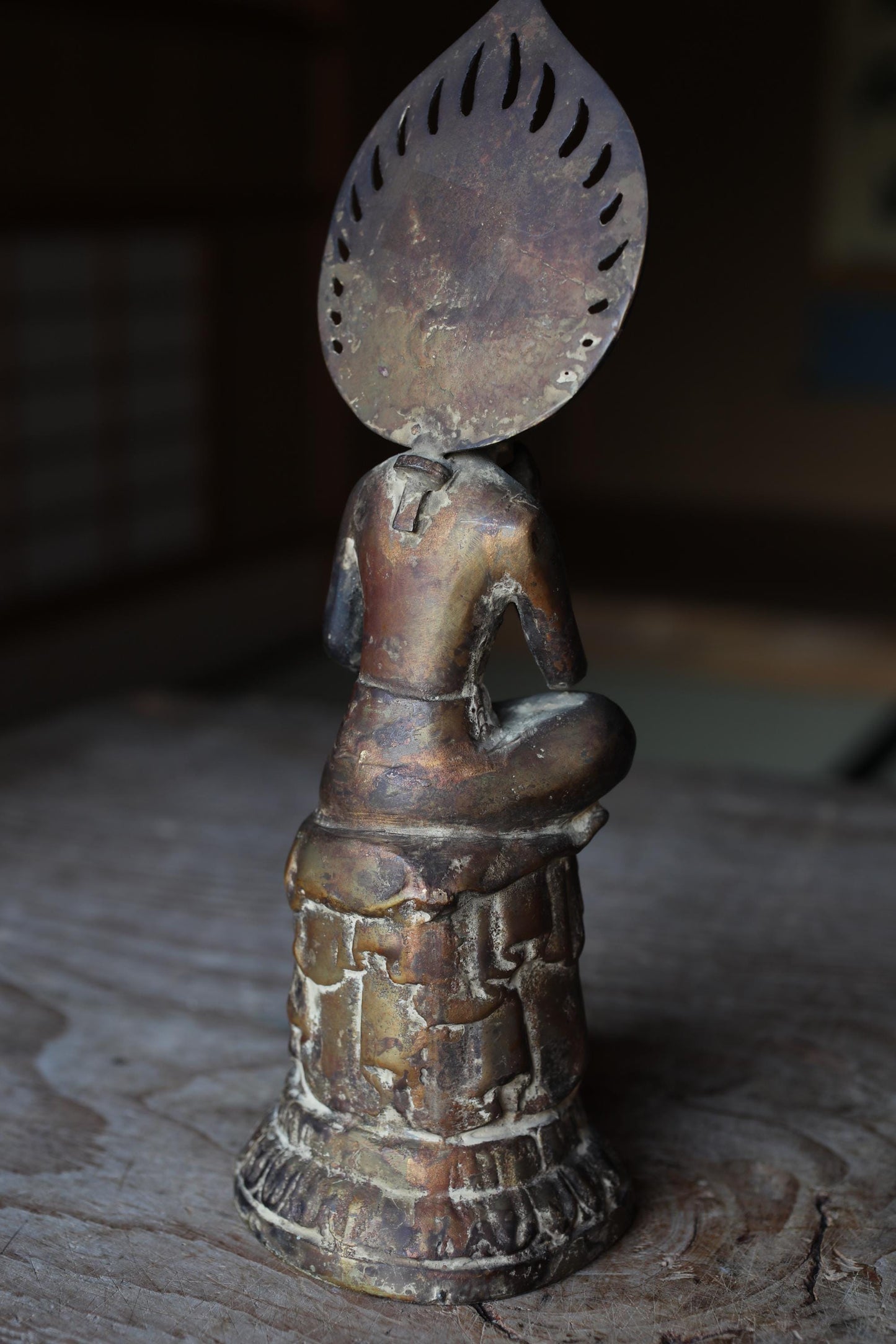 Japanese Bronze Buddha Statue – Antique Miroku Maitreya Bodhisattva Sculpture H10.8in