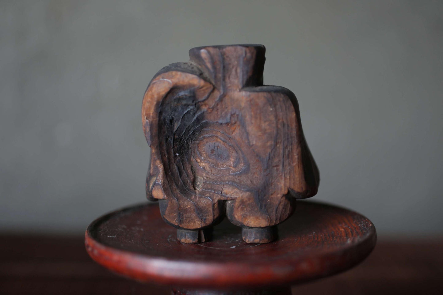 Daikoku Wooden Statue – Antique Edo Period Carving | Hand Carved Mascot With Susuke Patina