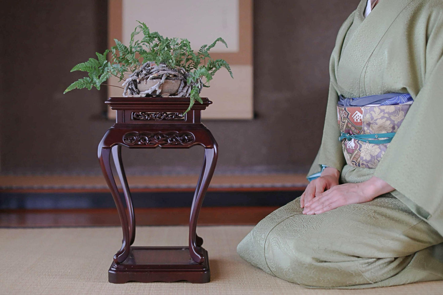 Japanese Pedestal Stand | Vintage Wooden Pedestal For Bonsai Pot Display And Tea Ceremony