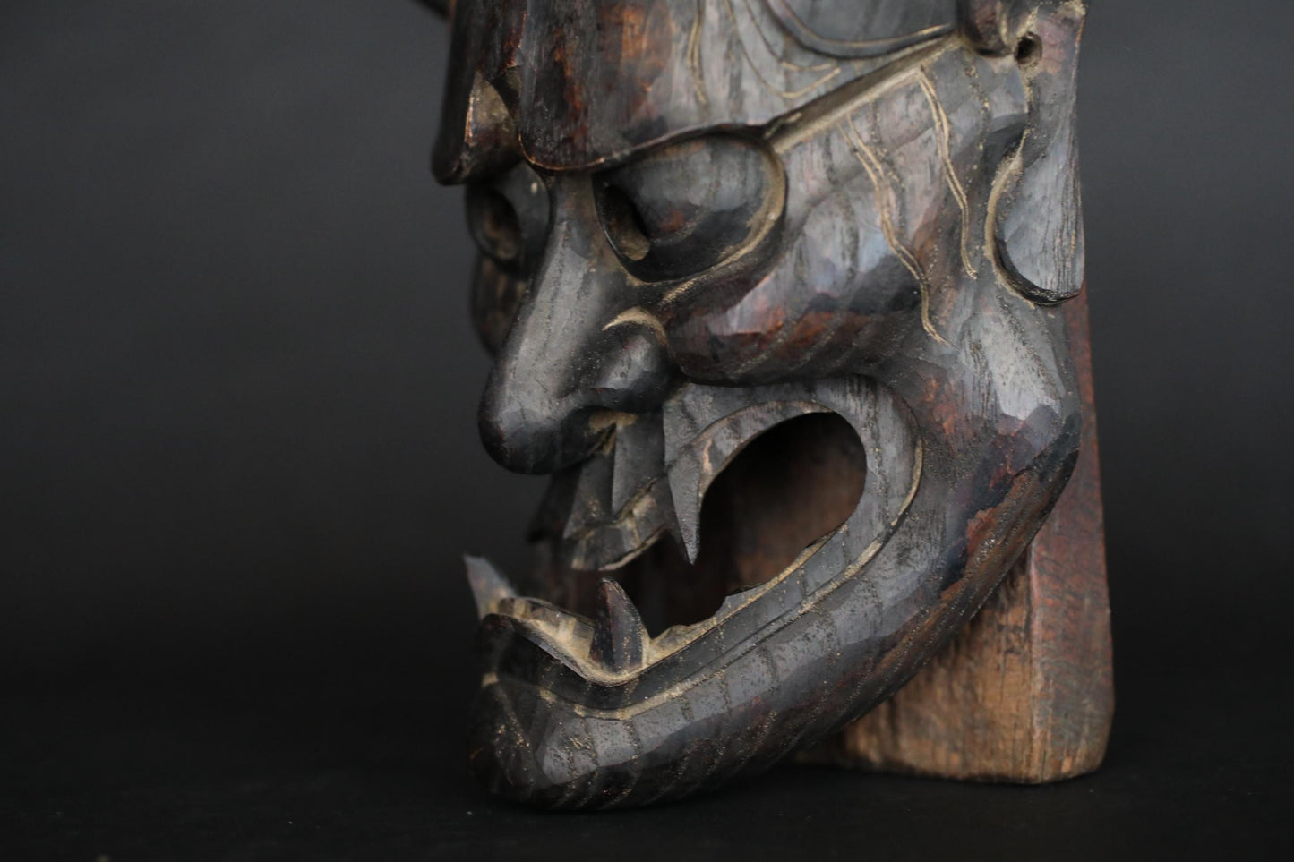 Hannya Mask - Hand Carved Wood Female Demon | Japanese Noh Theater Art Wall Decor