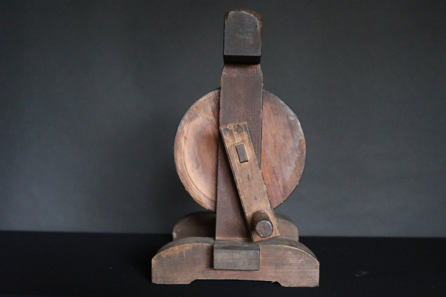 Japanese Silk Bobbin - Antique Wooden Spool Winder | Edo Period Craft Tool W59cm