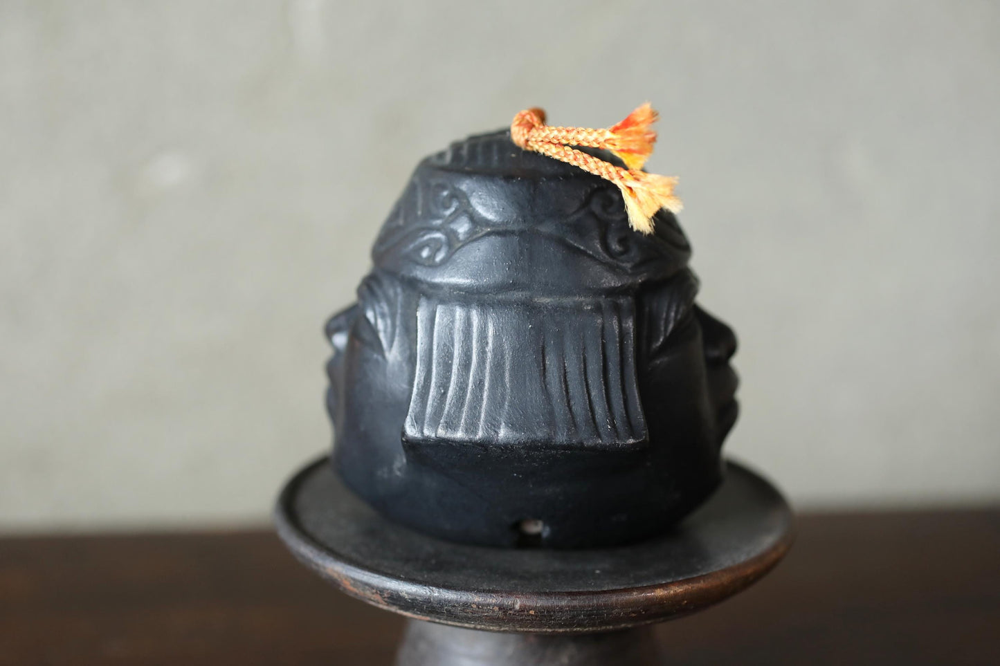Japanese Pottery Bell - Ainu Ethnic Decor | Unglazed Ceramic Doll Ornament